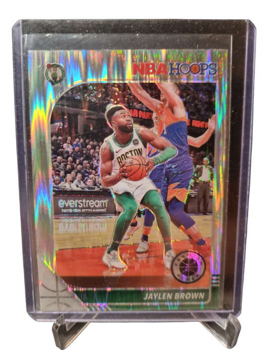 2019-20 Panini Hoops #7 Jaylen Brown Premium Stock Flash Prizm