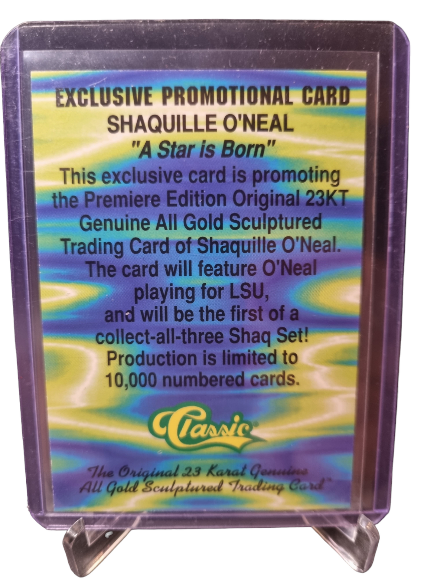 Classic Promotional Card Shaquille O'Neal A Star Is Born