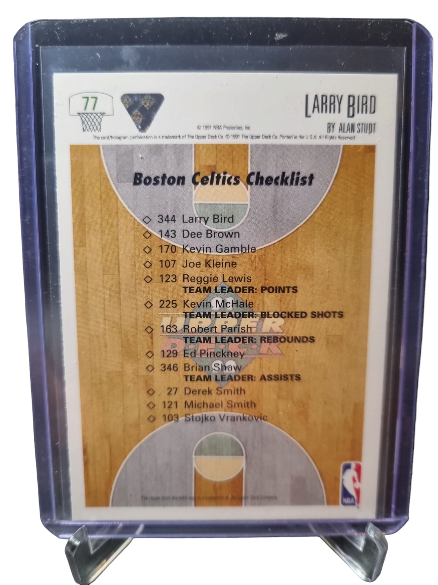 1991 Upper Deck #77 Larry Bird Boston Celtics Check list