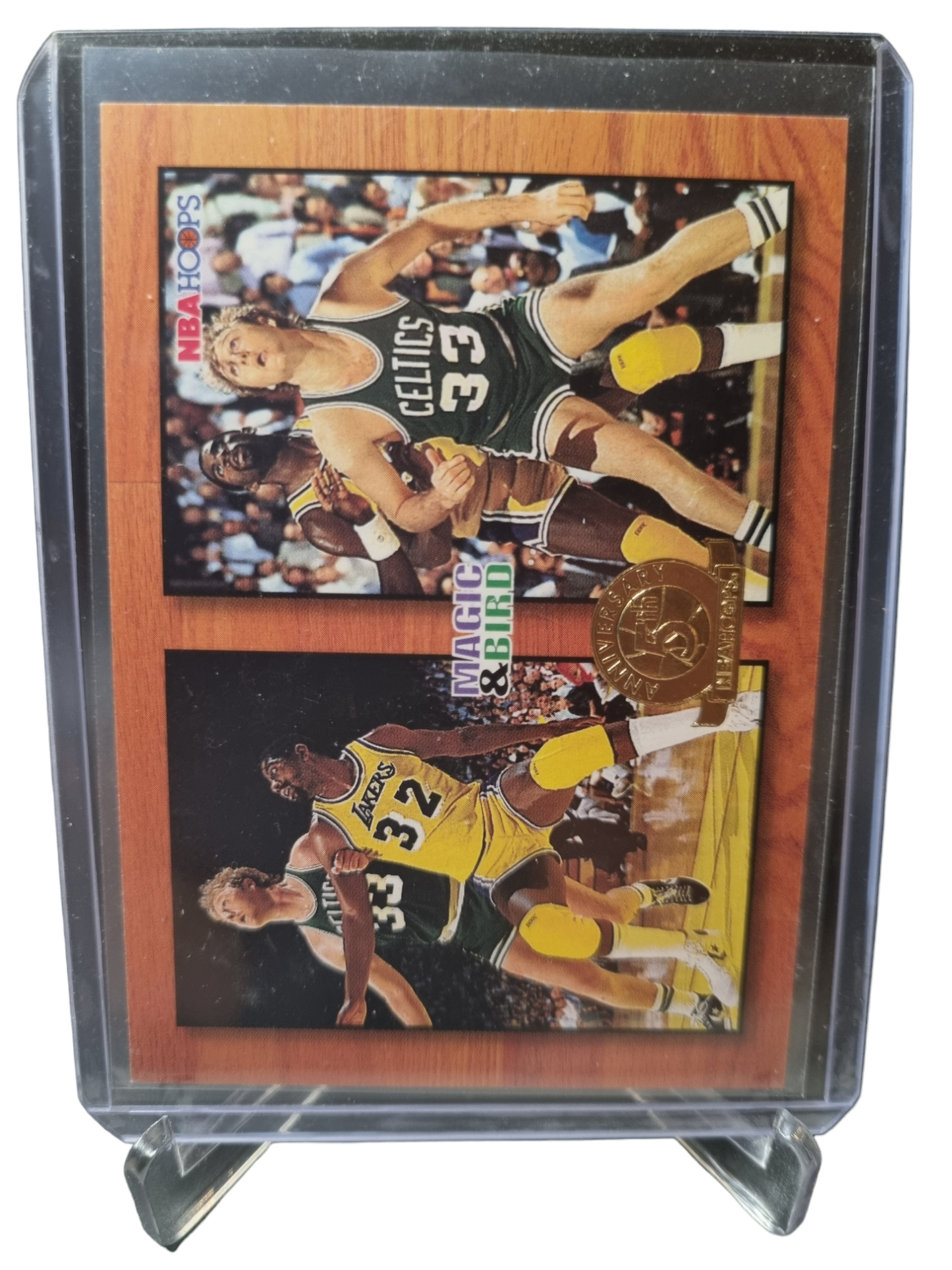 1994 Hoops #MB1 Larry Bird/Magic Johnson 5th Anniversary