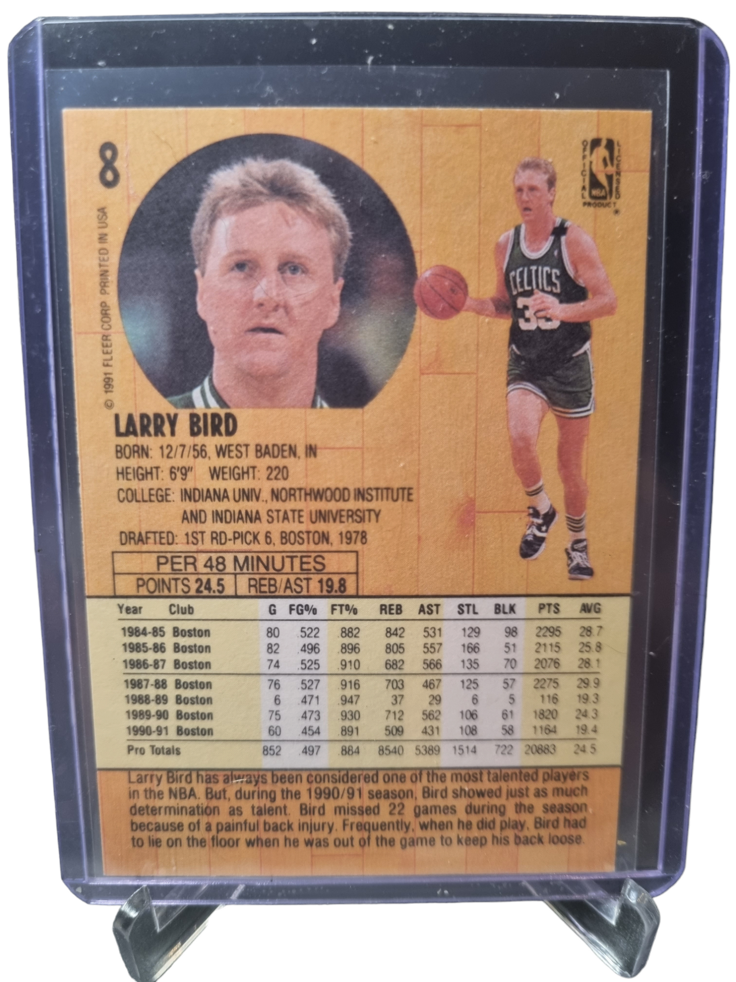 1991 Fleer #8 Larry Bird