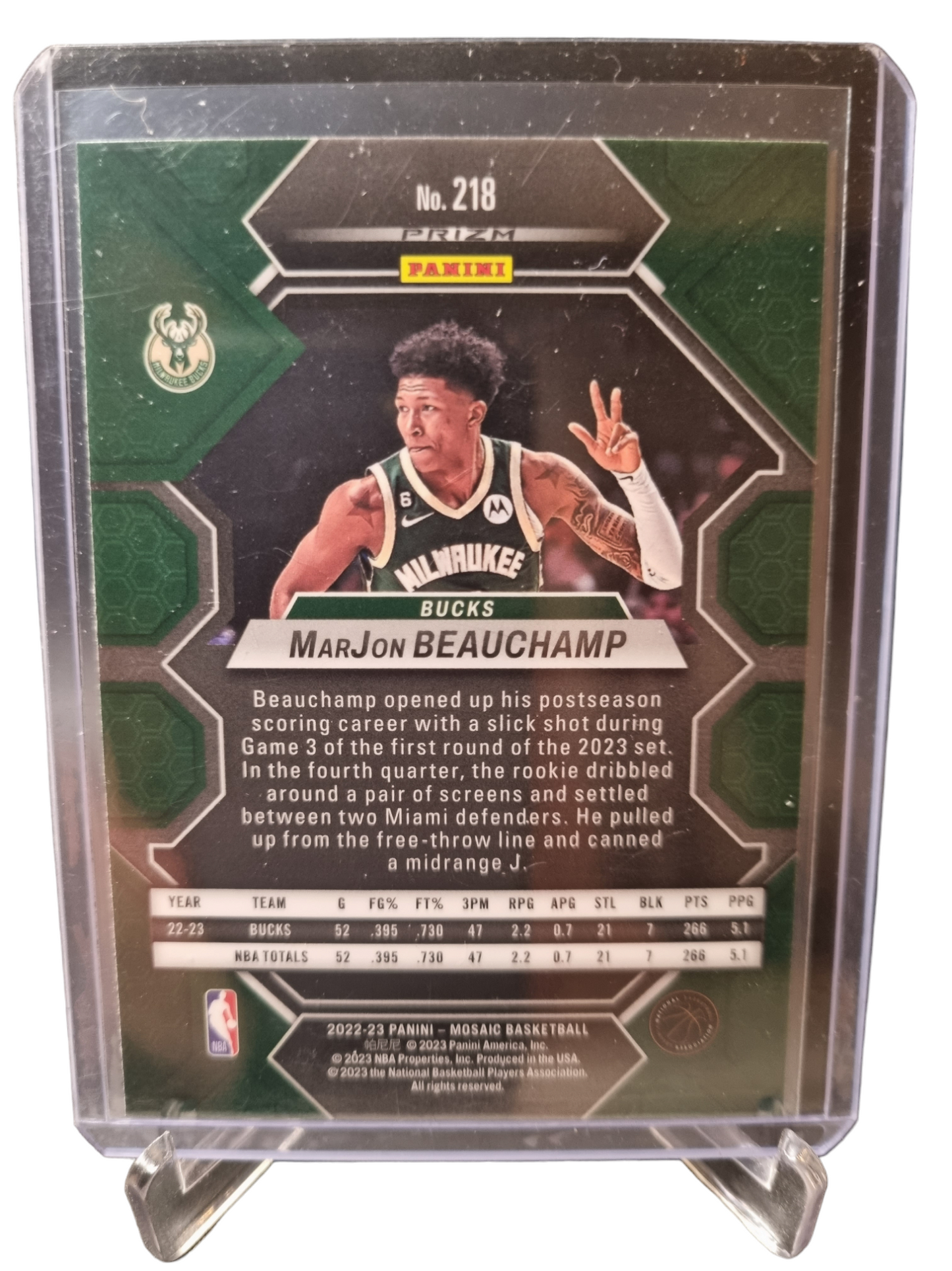 2022-23 Panini Mosaic #218 Marjon Beauchamp Rookie Card Mosaic Prizm