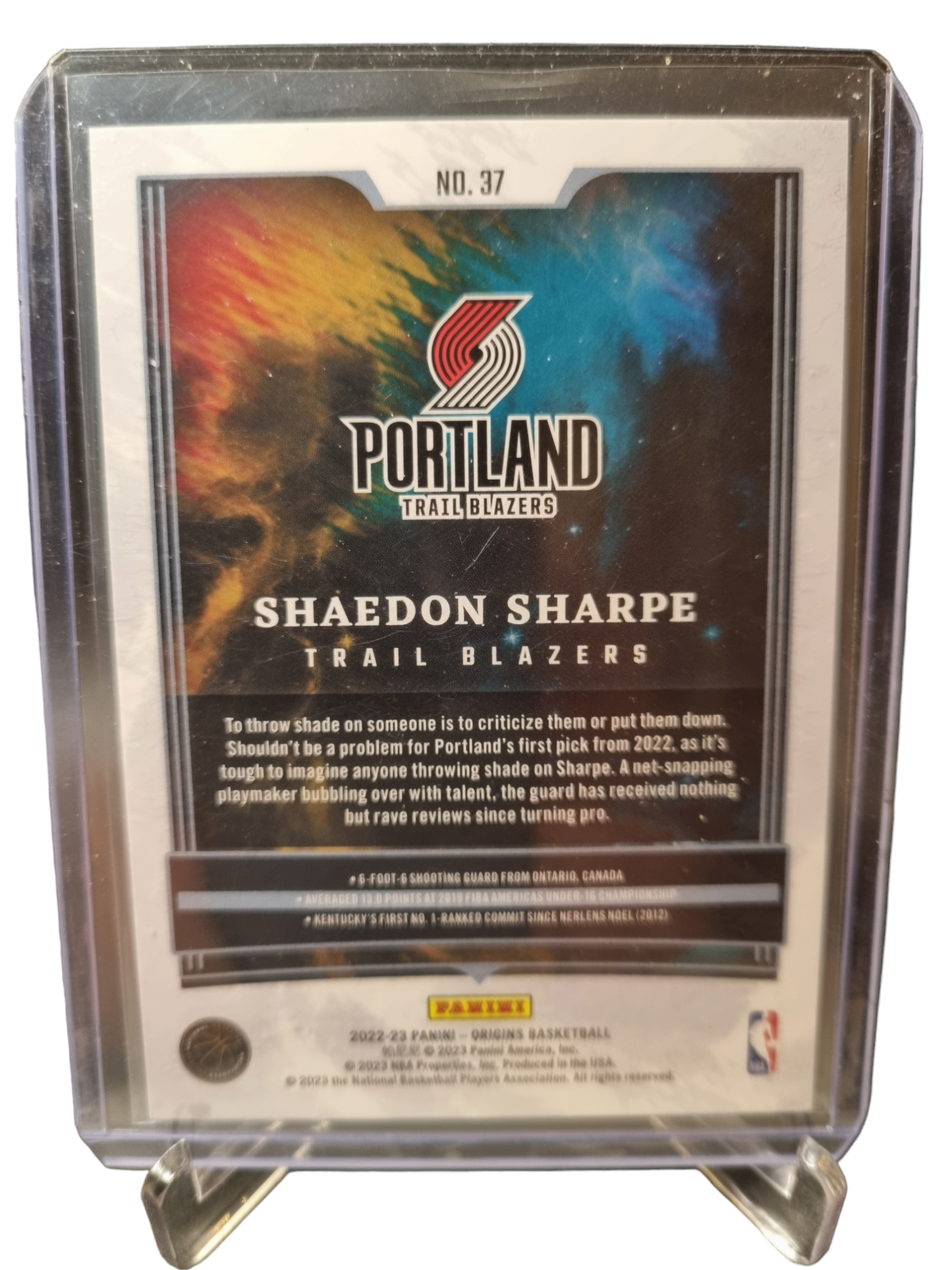 2022-23 Panini Origins #37 Shaedon Sharpe Rookie Card