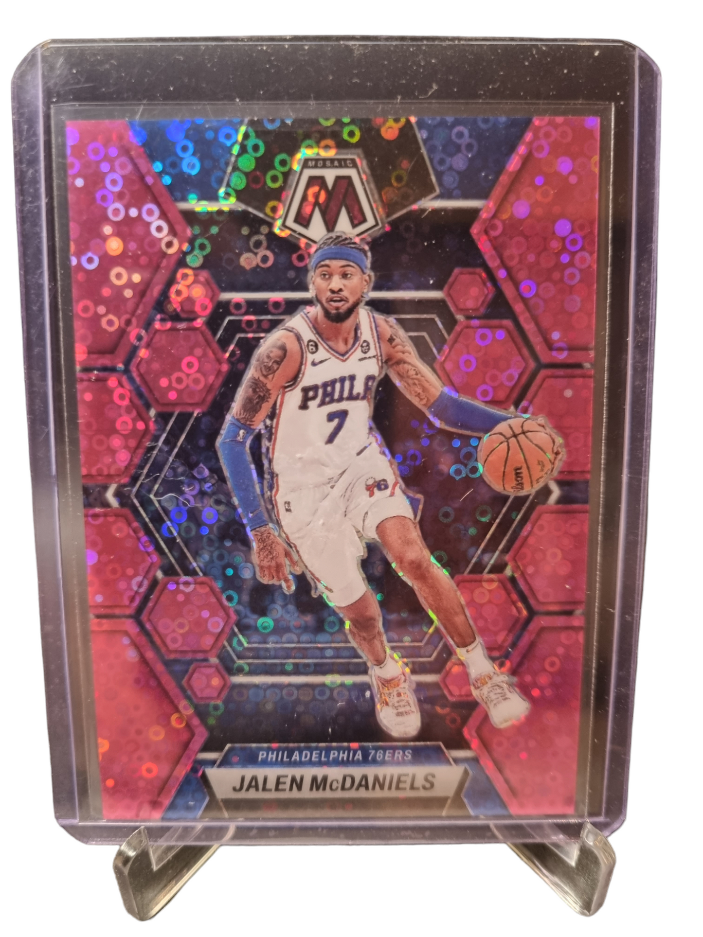 2022-23 Panini Mosaic #175 Jalen McDaniels Fast Break Pink Mosaic Prizm 20/20