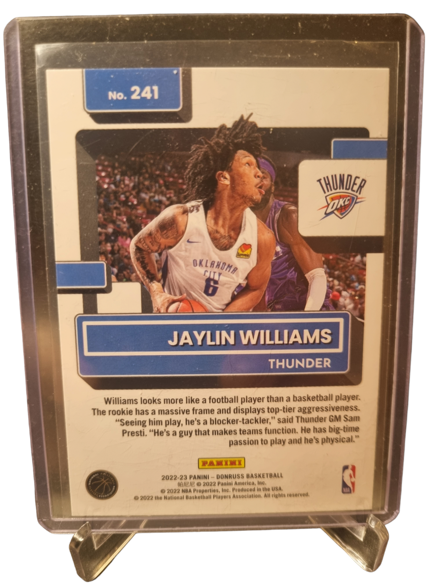 2022-23 Panini Donruss #241 Jaylin Williams Rookie Card Rated Rookie