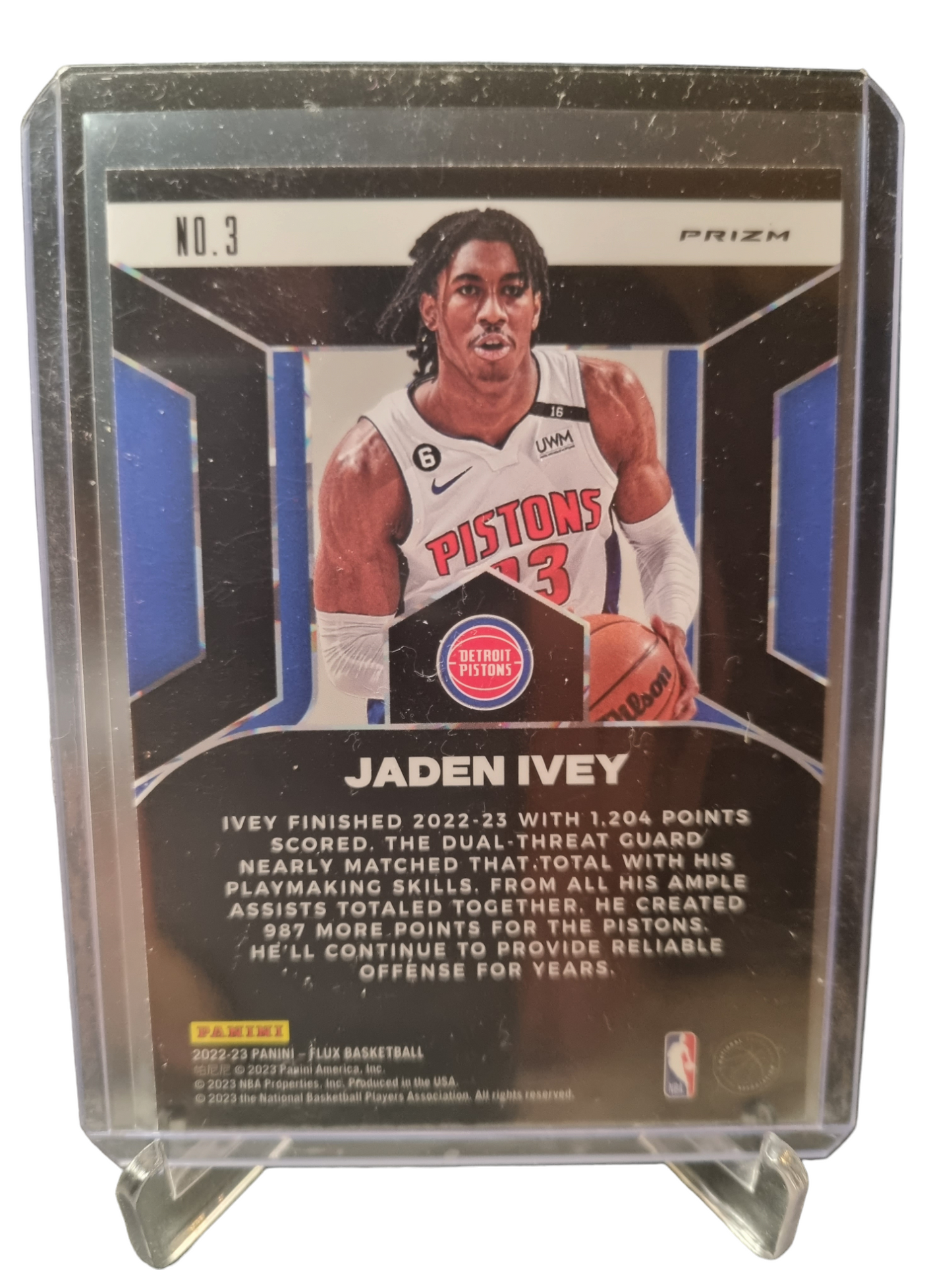 2022-23 Panini Flux #3 Jaden Ivey Rookie Card Influx Silver Prizm