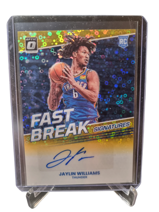 2022-23 Panini Donruss Optic #FBS-JLW Jaylin Williams Rookie Card Fast Break Signatures Gold 10/10