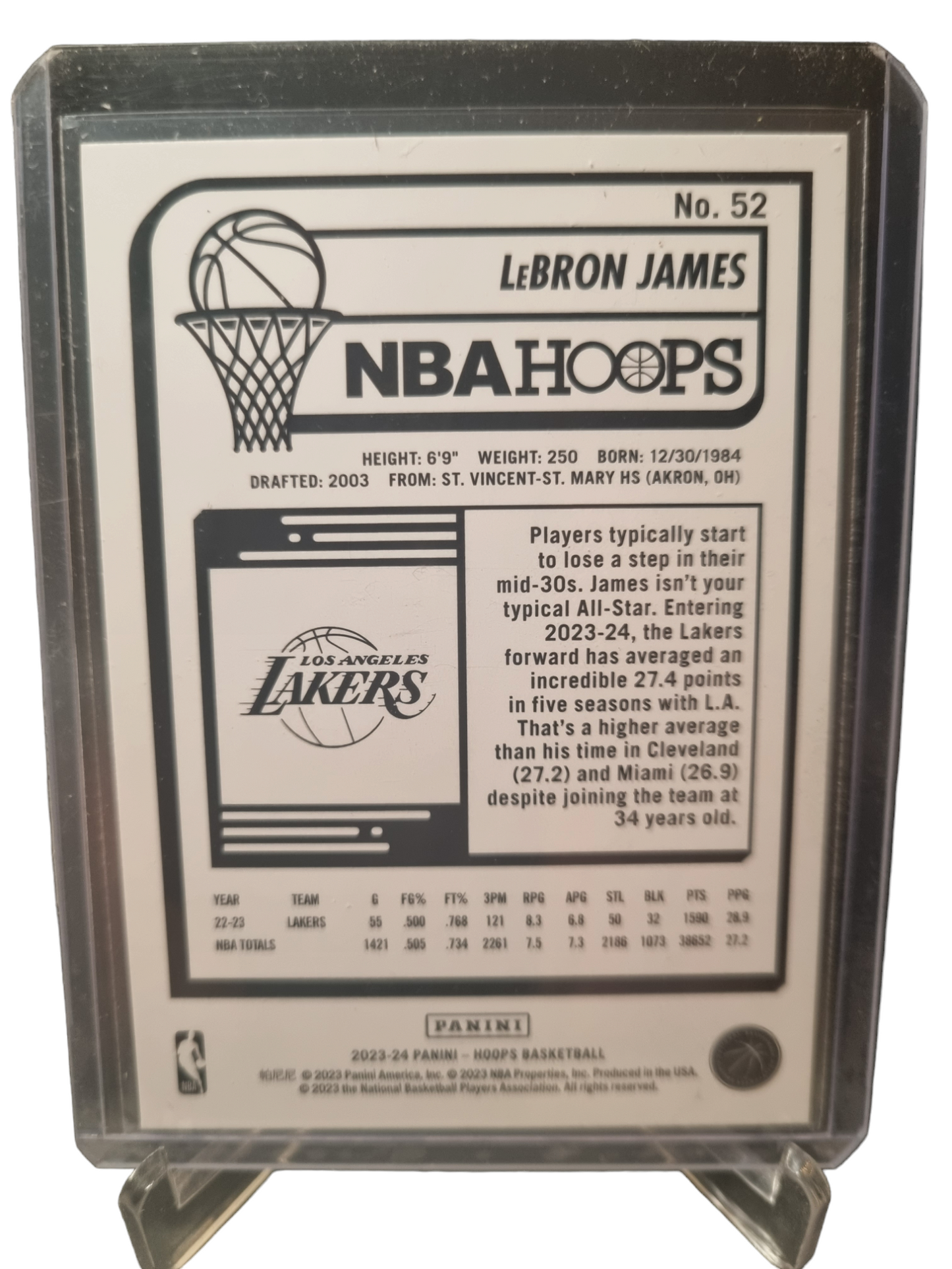 2023-24 Panini Hoops #52 Lebron James