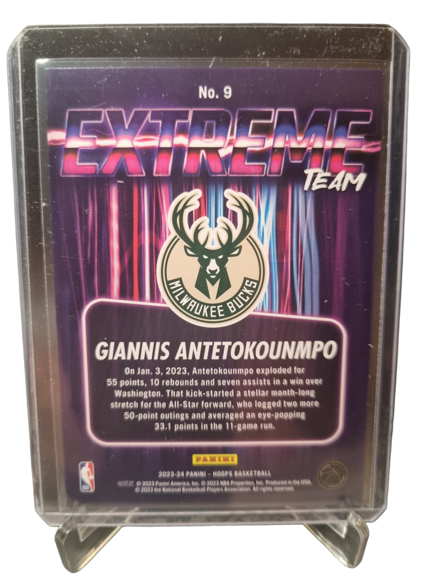 2023-24 Panini Hoops #9 Giannis Antetokounmpo Extreme Team