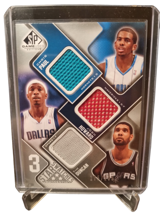 2009-10 Upper Deck SPX #3S-DHP Chris Paul/Josh Howard/Tim Duncan Three Star Swatches Game Worn Patch