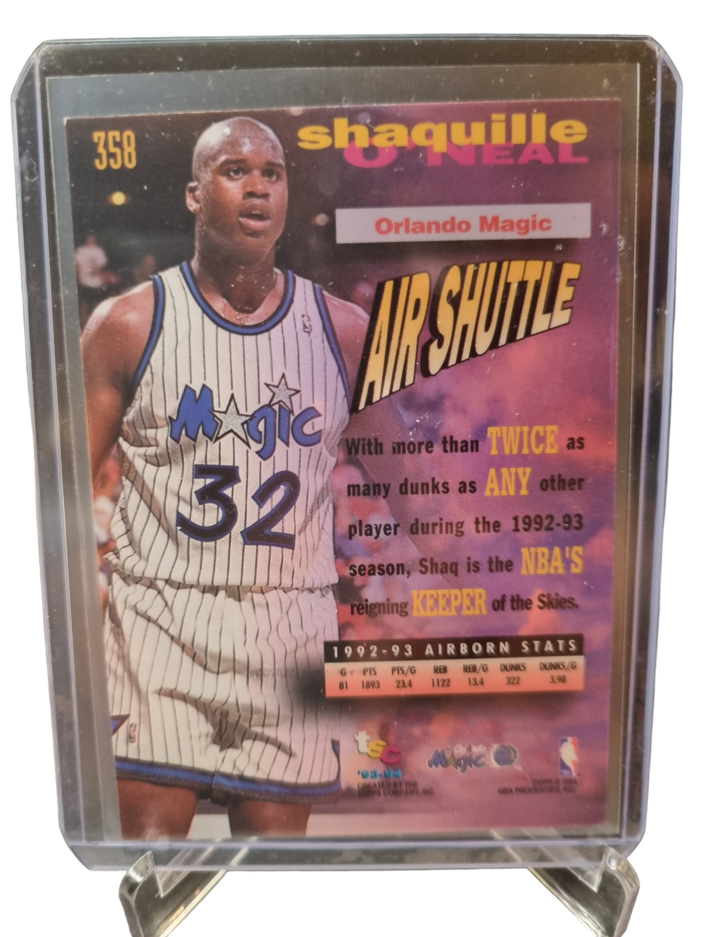 1993-94 Topps Stadium Club #358 Shaquille O'Neal Frequent Flyers Upgrade Card