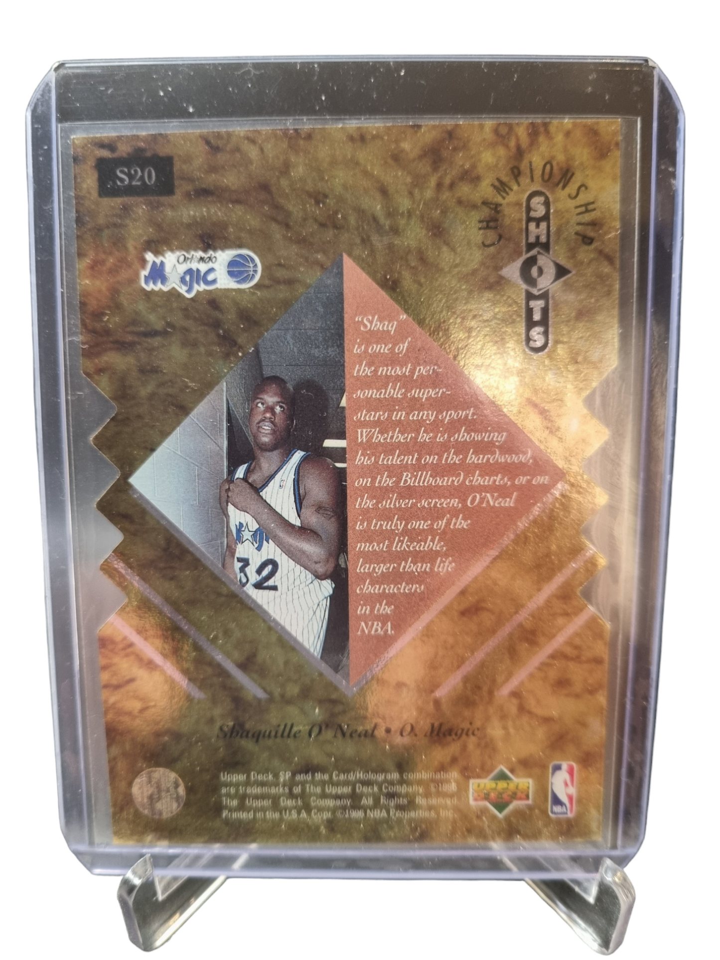 1996 Upper Deck #S20 Shaquille O'Neal Championship Shots Die Cut