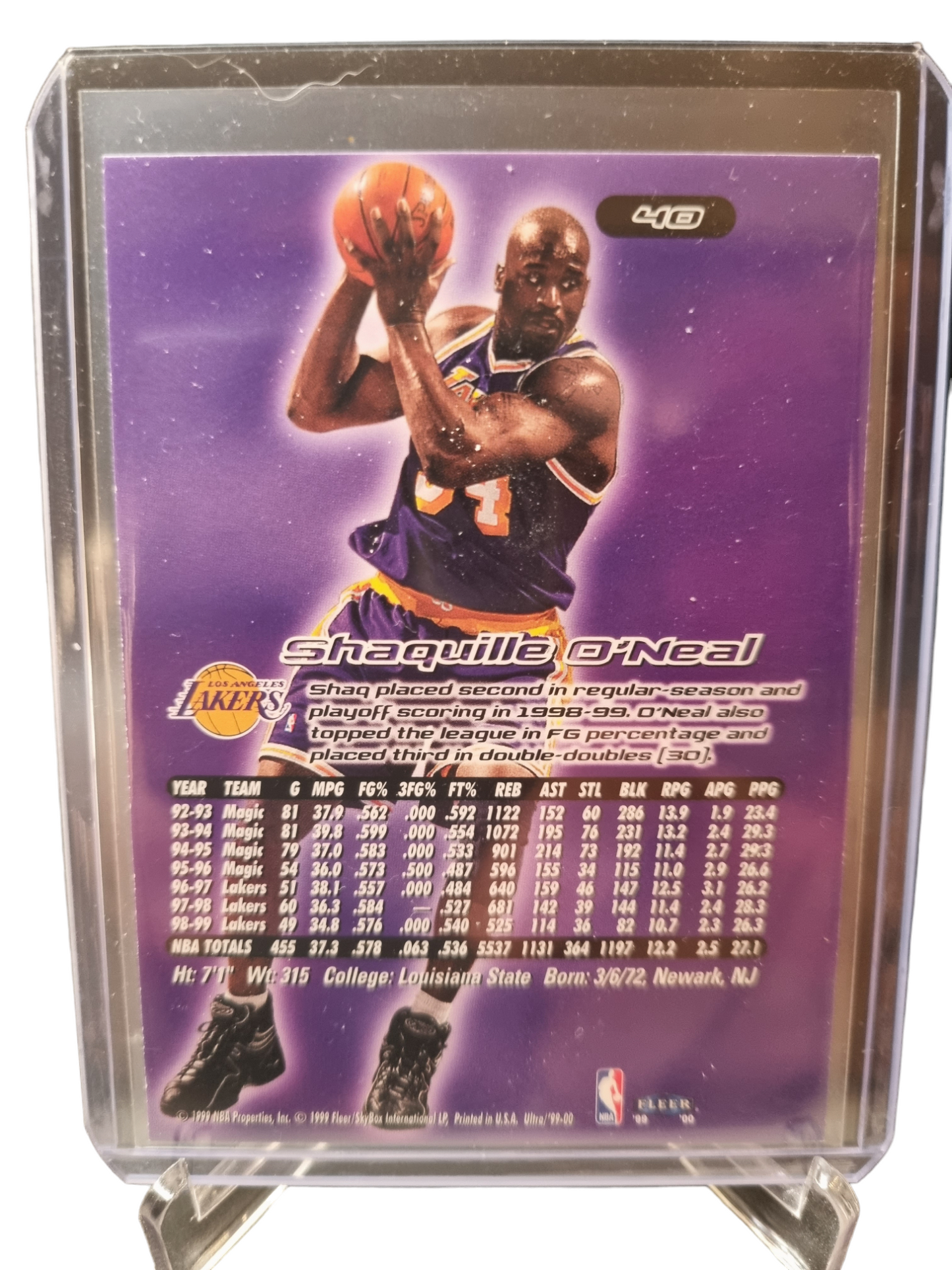 1999-2000 Fleer Ultra #40 Shaquille O'Neal