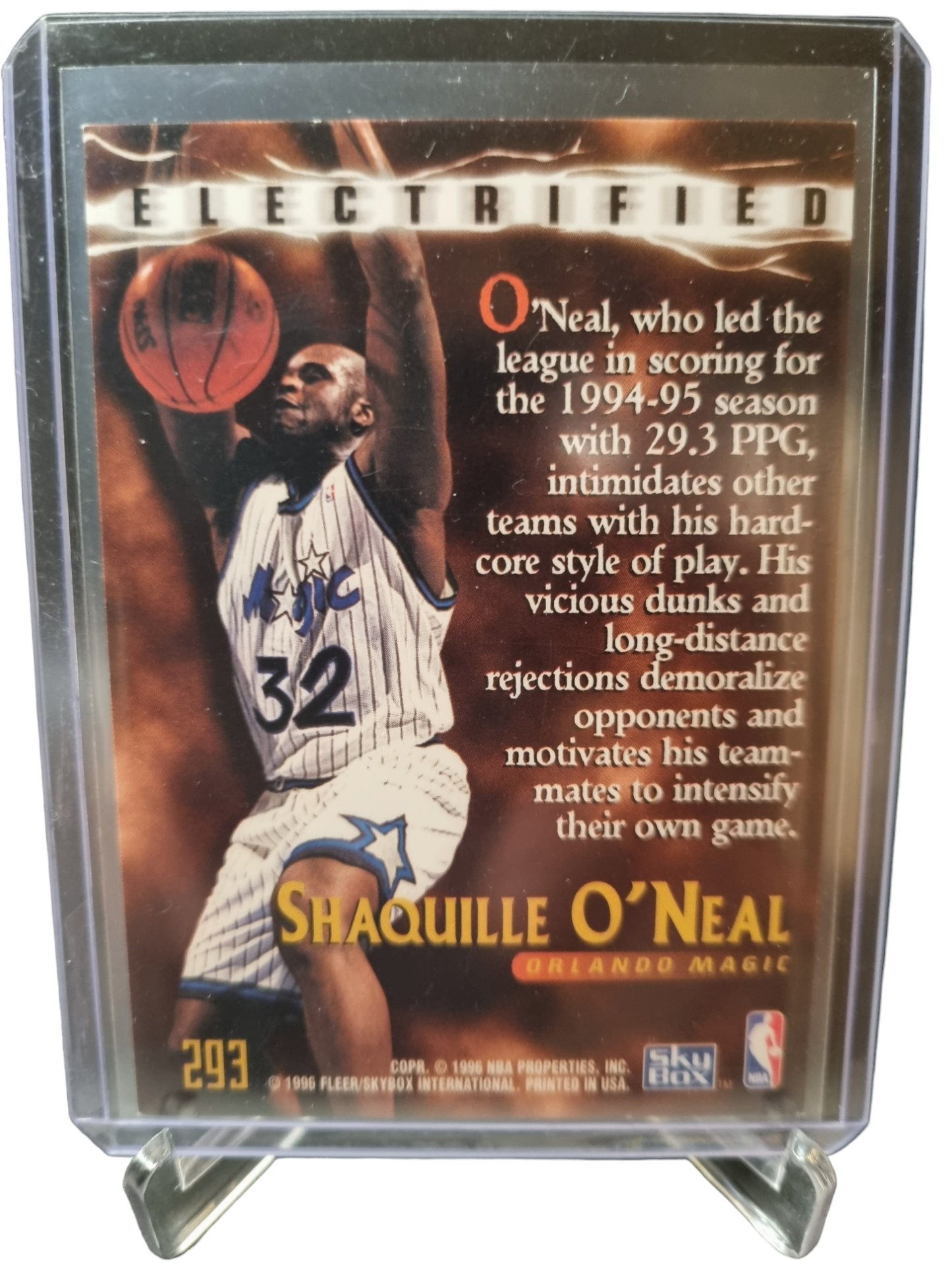 1996 Skybox #293 Shaquille O'Neal Electrified