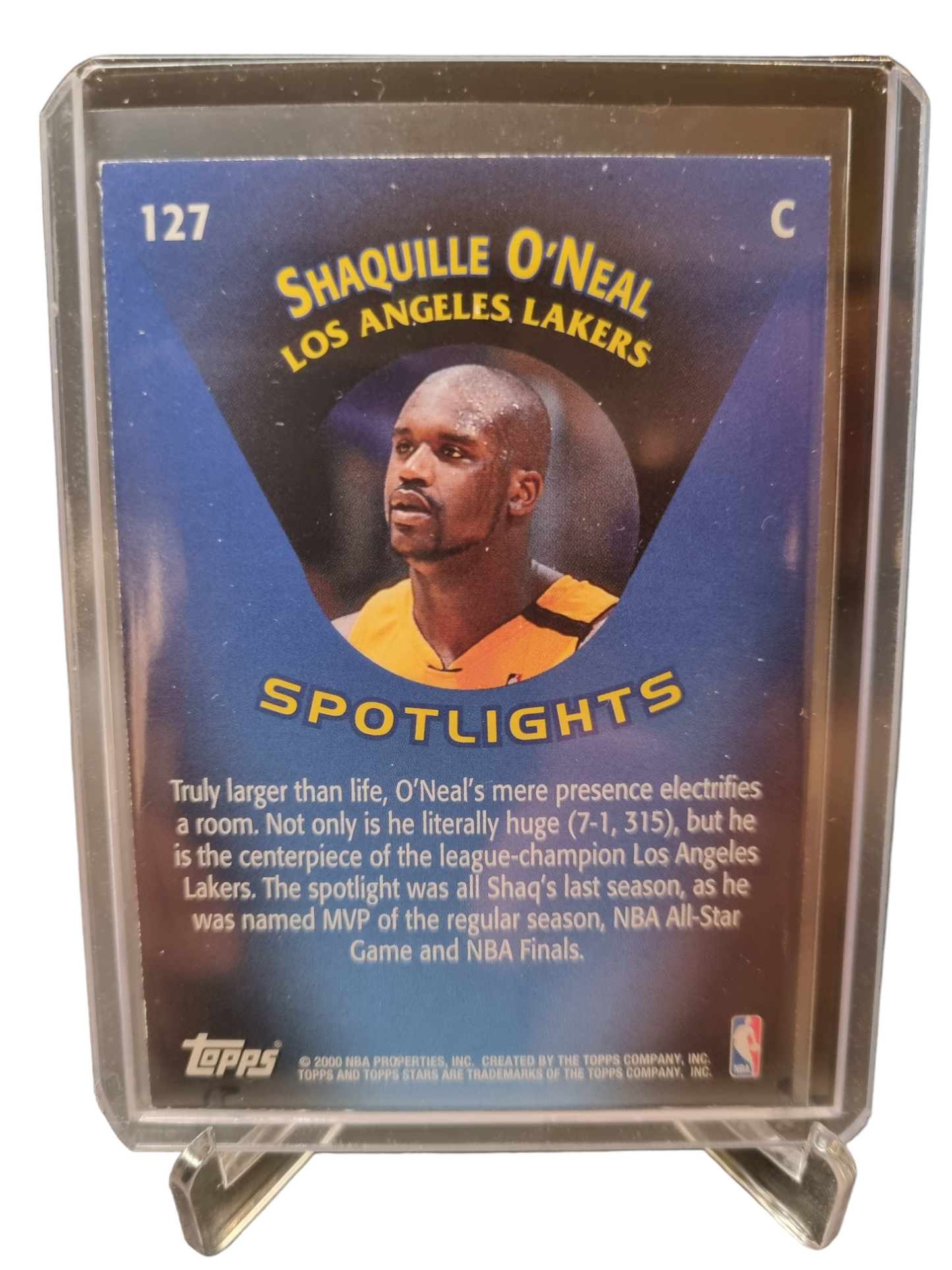 2000 Topps #127 Shaquille O'Neal Topps Stars Spotlights