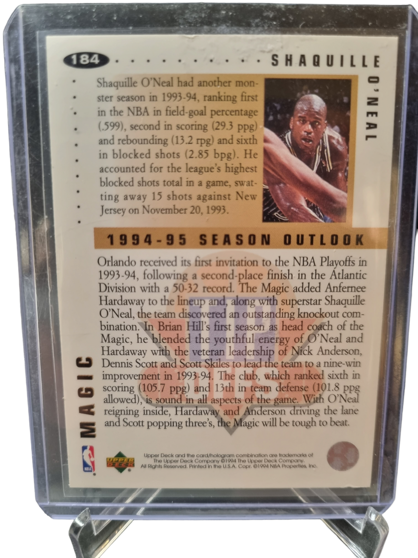 1994 Upper Deck #184 Shaquille O'Neal Tip Offs Silver Signature