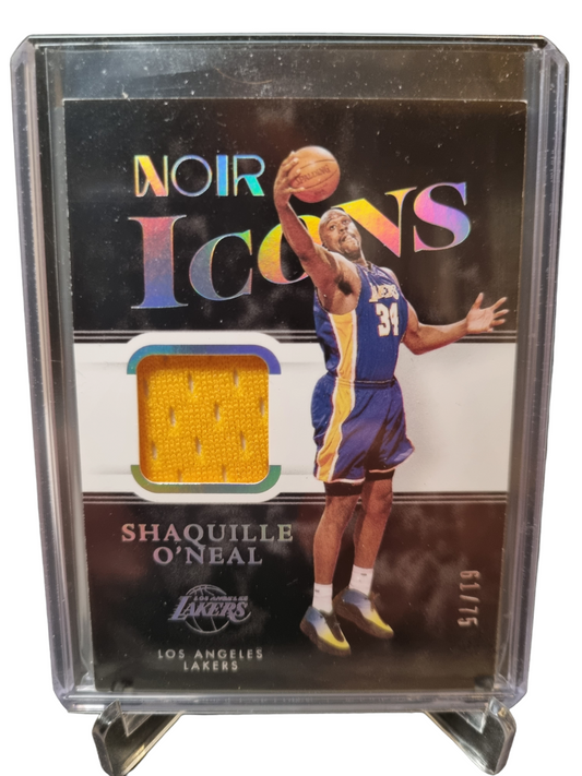 2021-22 Panini Noir #IM-SON Shaquille O'Neal Icons Game Worn Patch 61/75