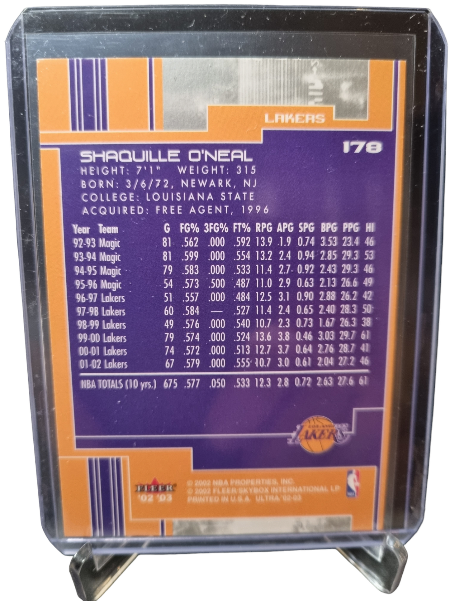 2002-03 Fleer Ultra #178 Shaquille O'Neal