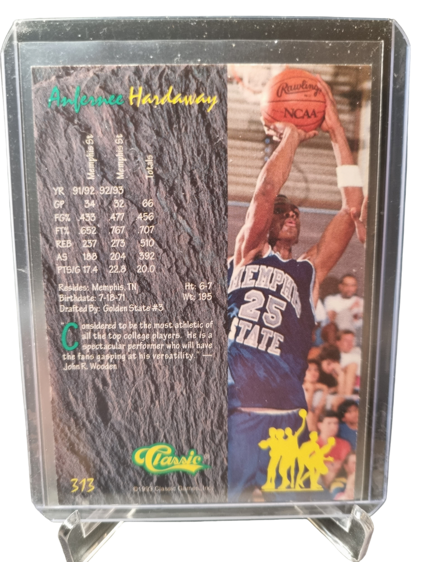 1993 Classic #313 Anfernee Hardaway Rookie Card Four Sport Collection