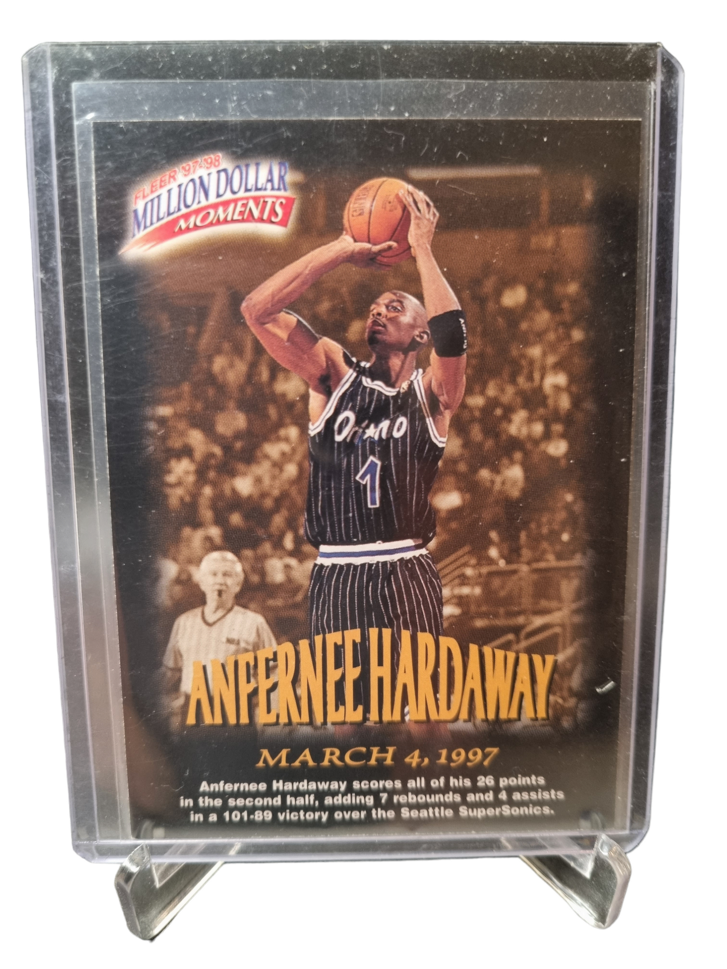 1997 Fleer #10 of 50 Anfernee Hardaway Million Dollar Moments