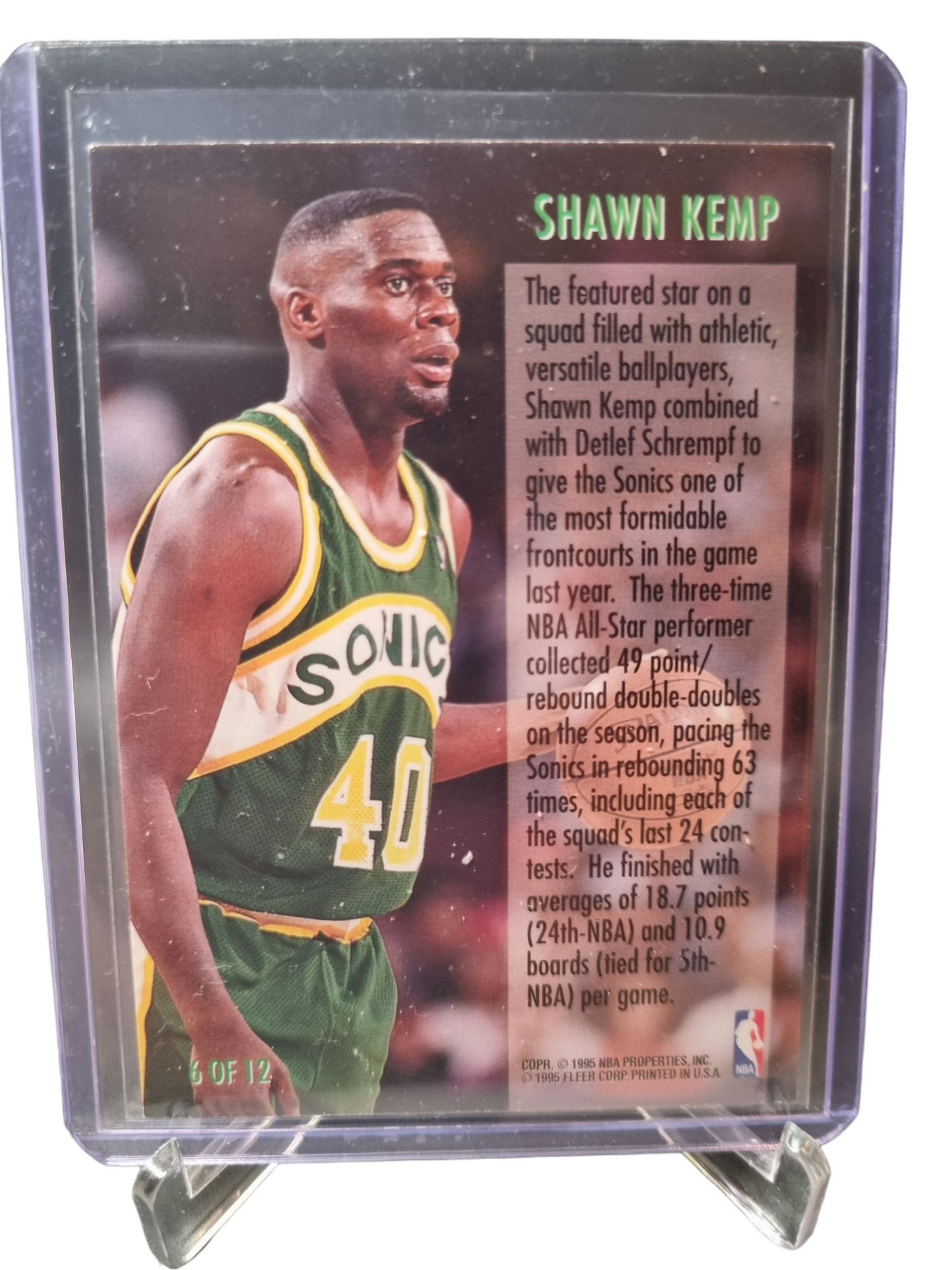 1995-96 Fleer #6 of 12 Shawn Kemp Double Trouble