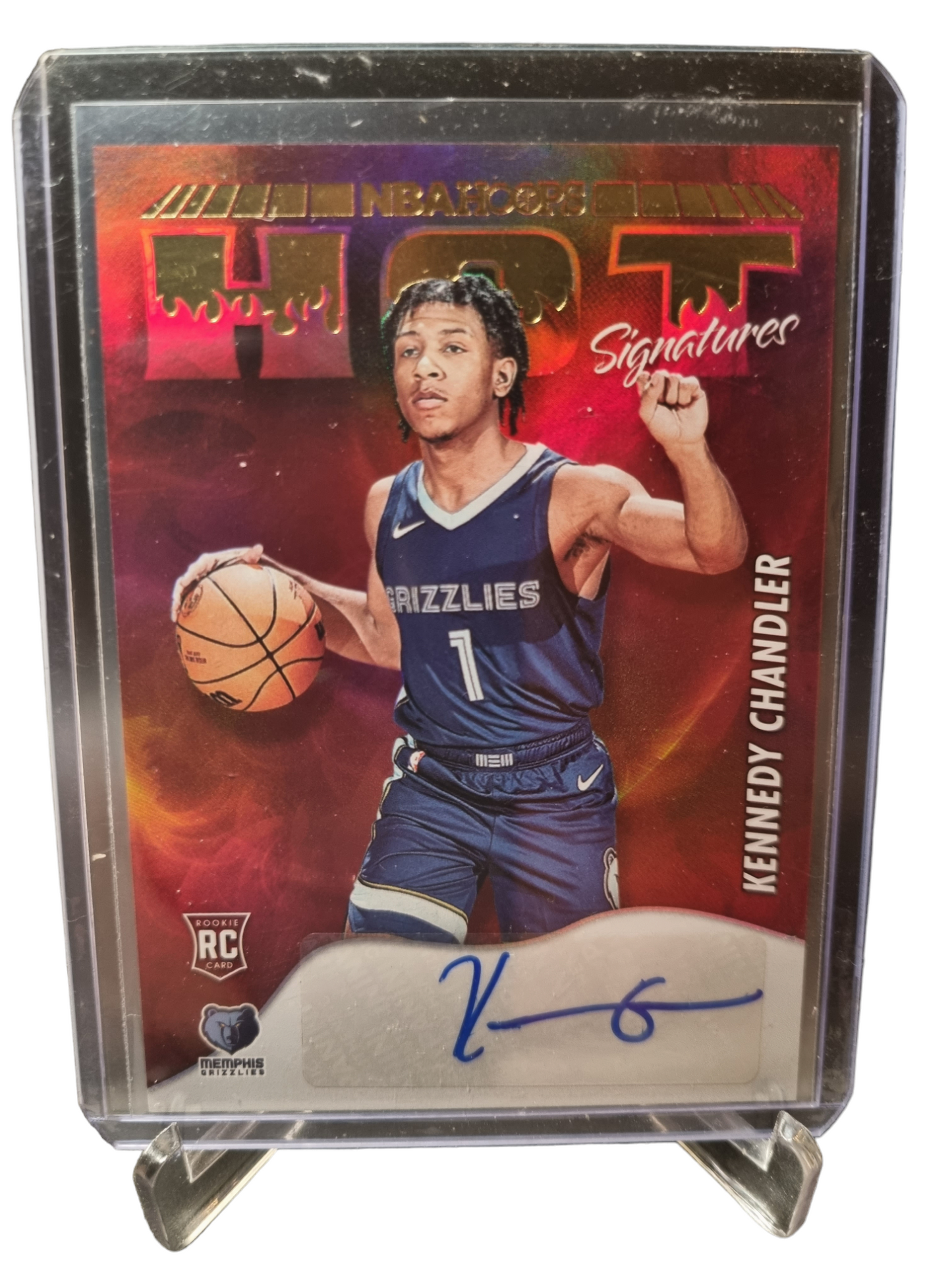 2022-23 Hoops #HSR-KDC Kennedy Chandler Rookie Card Hot Signatures