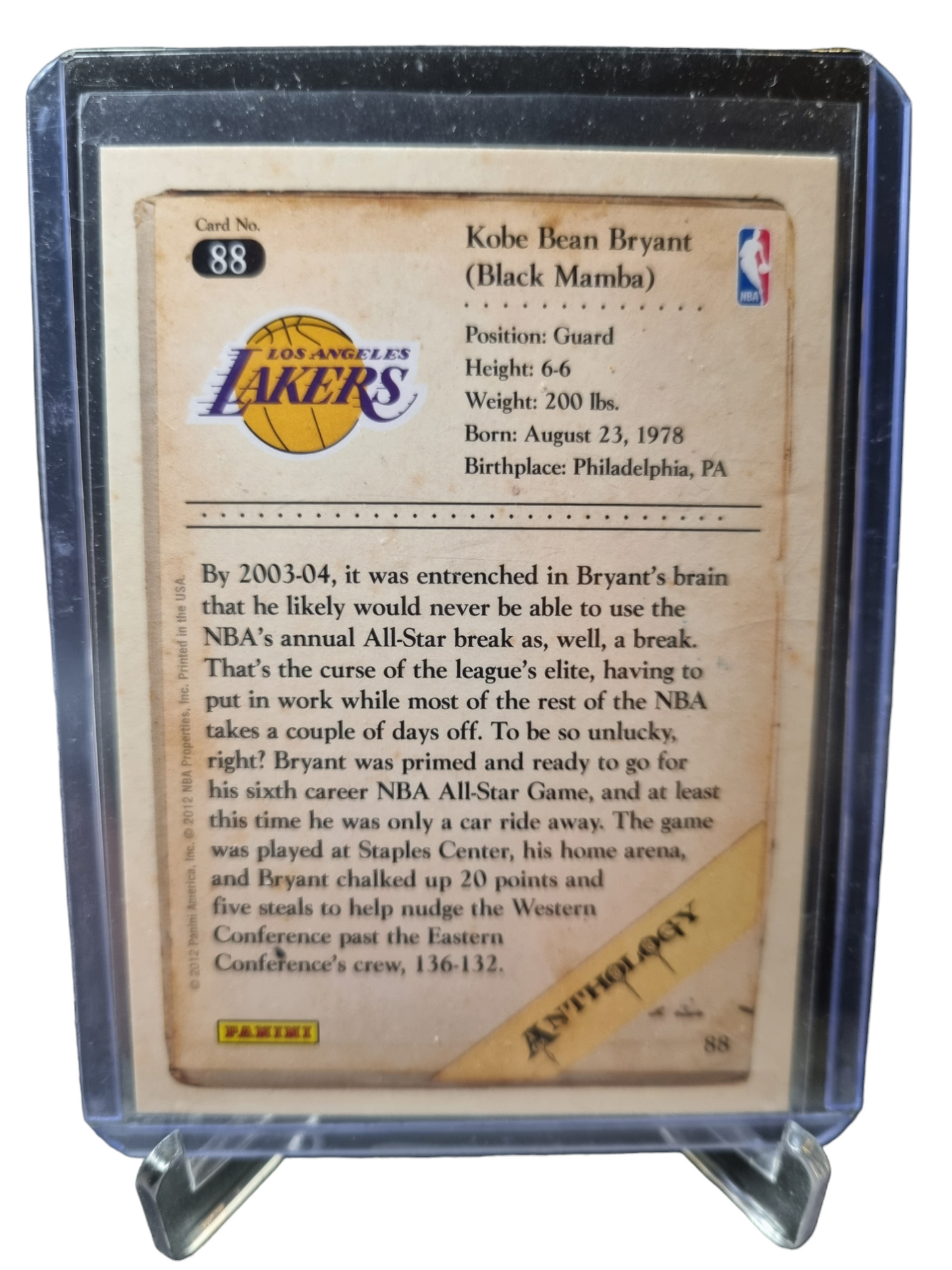 2012 Panini #88 Kobe Bryant Anthology