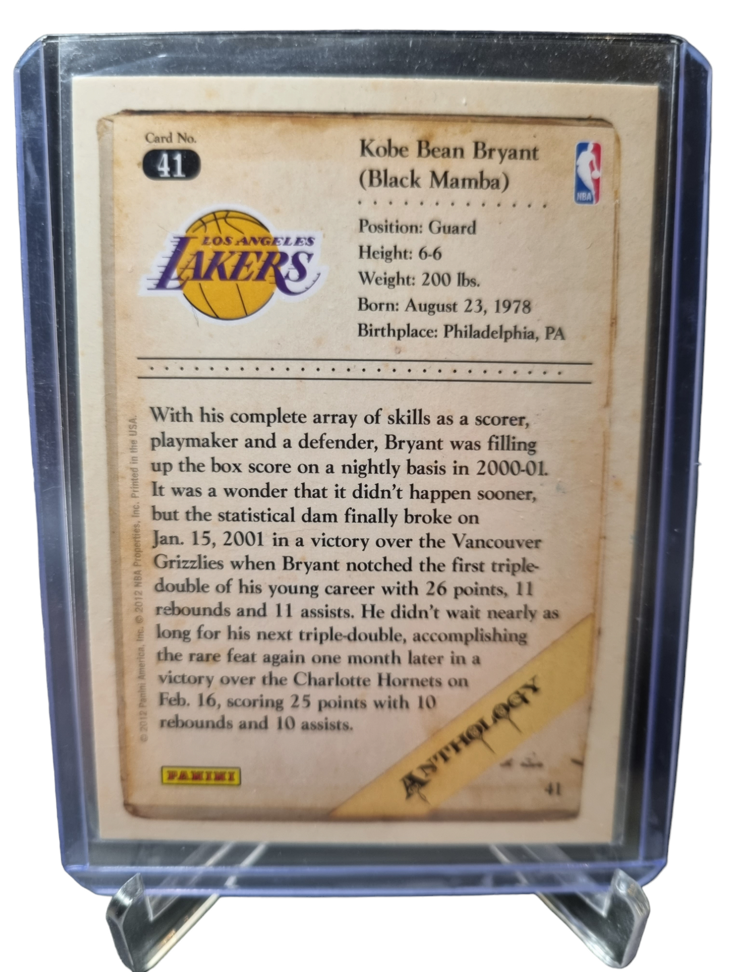 2012 Panini #41 Kobe Bryant Anthology