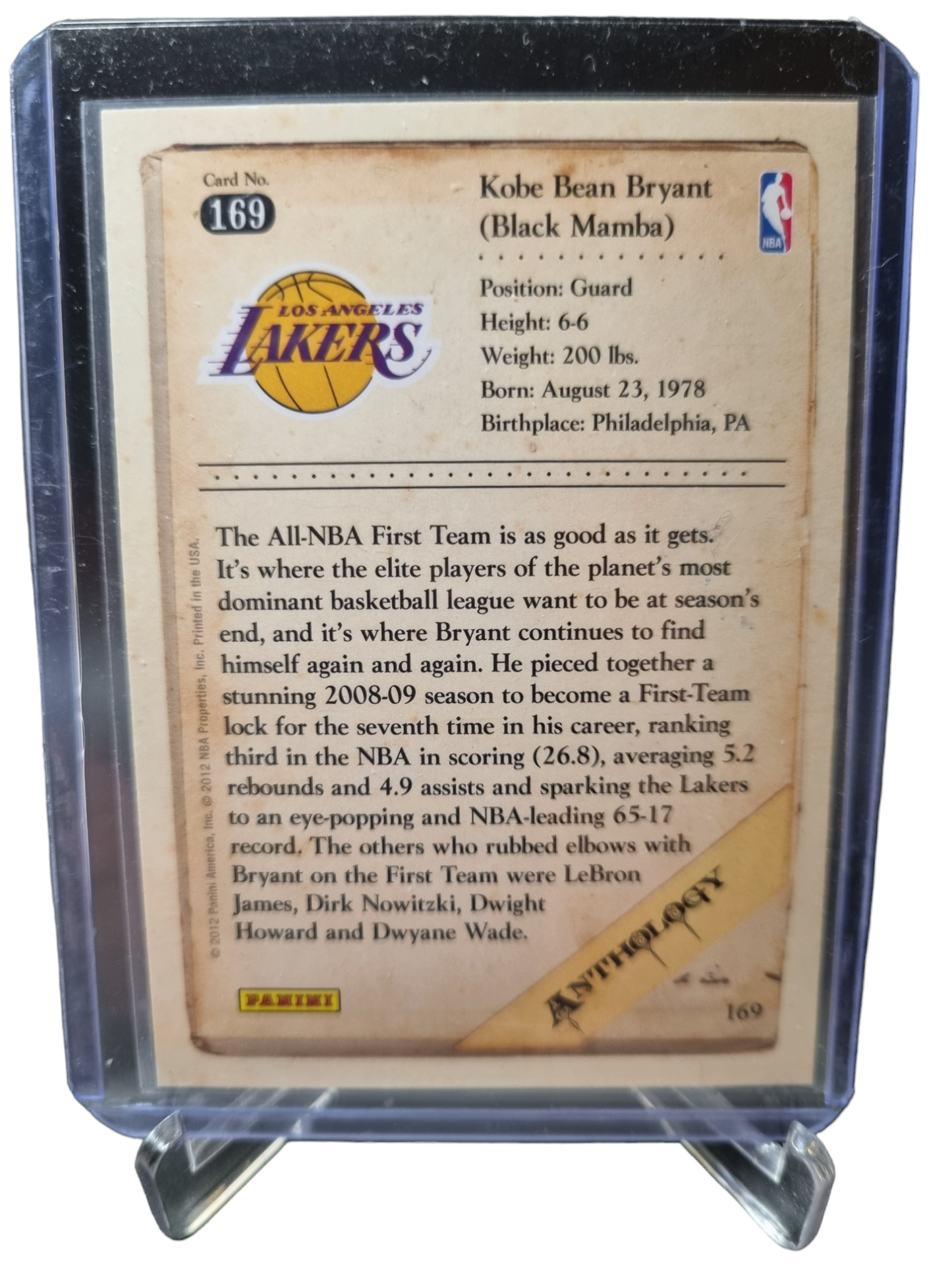 2012 Panini #169 Kobe Bryant Anthology