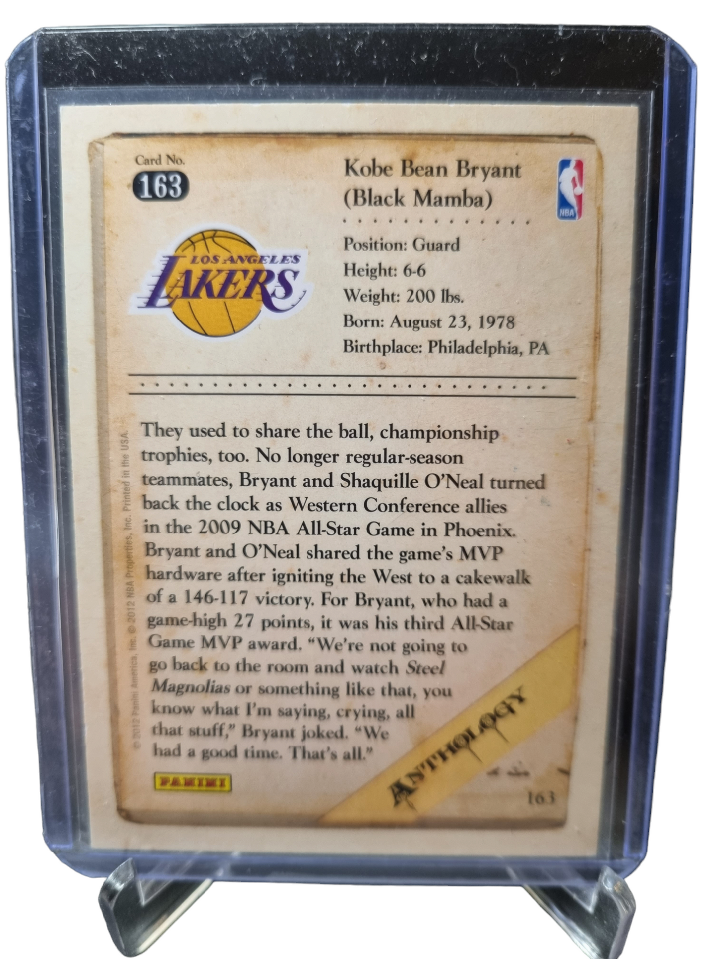 2012 Panini #163 Kobe Bryant Anthology