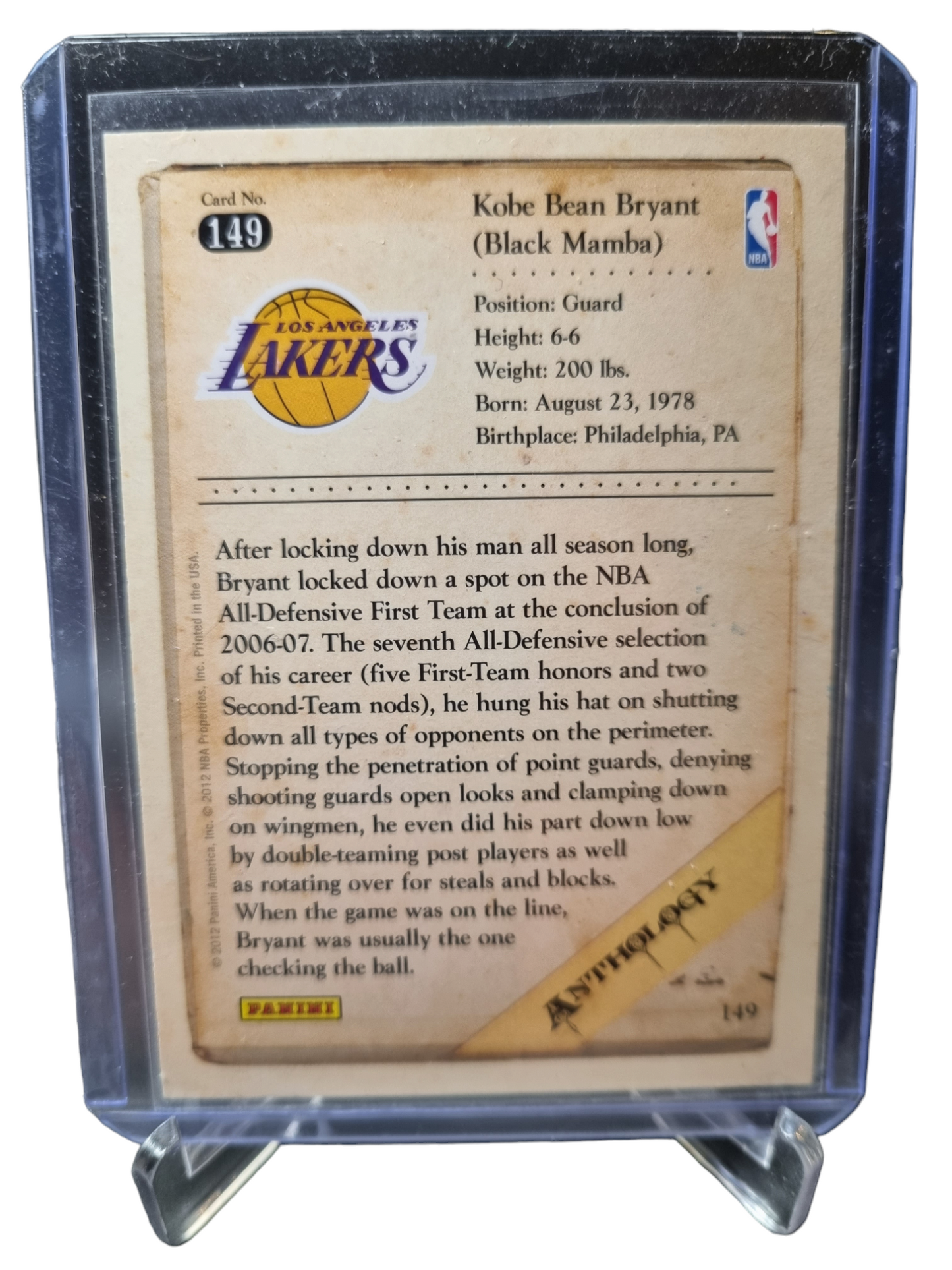 2012 Panini #149 Kobe Bryant Anthology