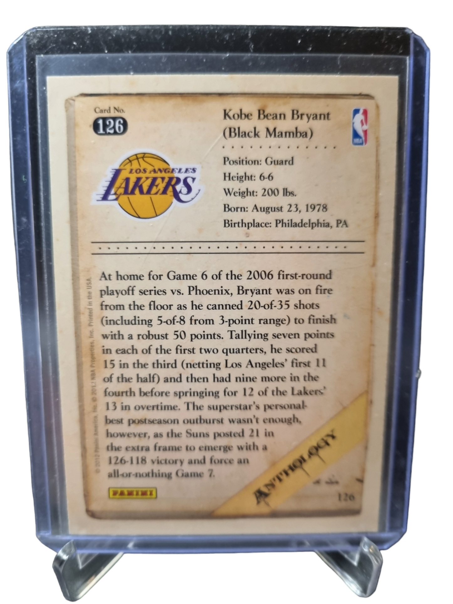 2012 Panini #126 Kobe Bryant Anthology