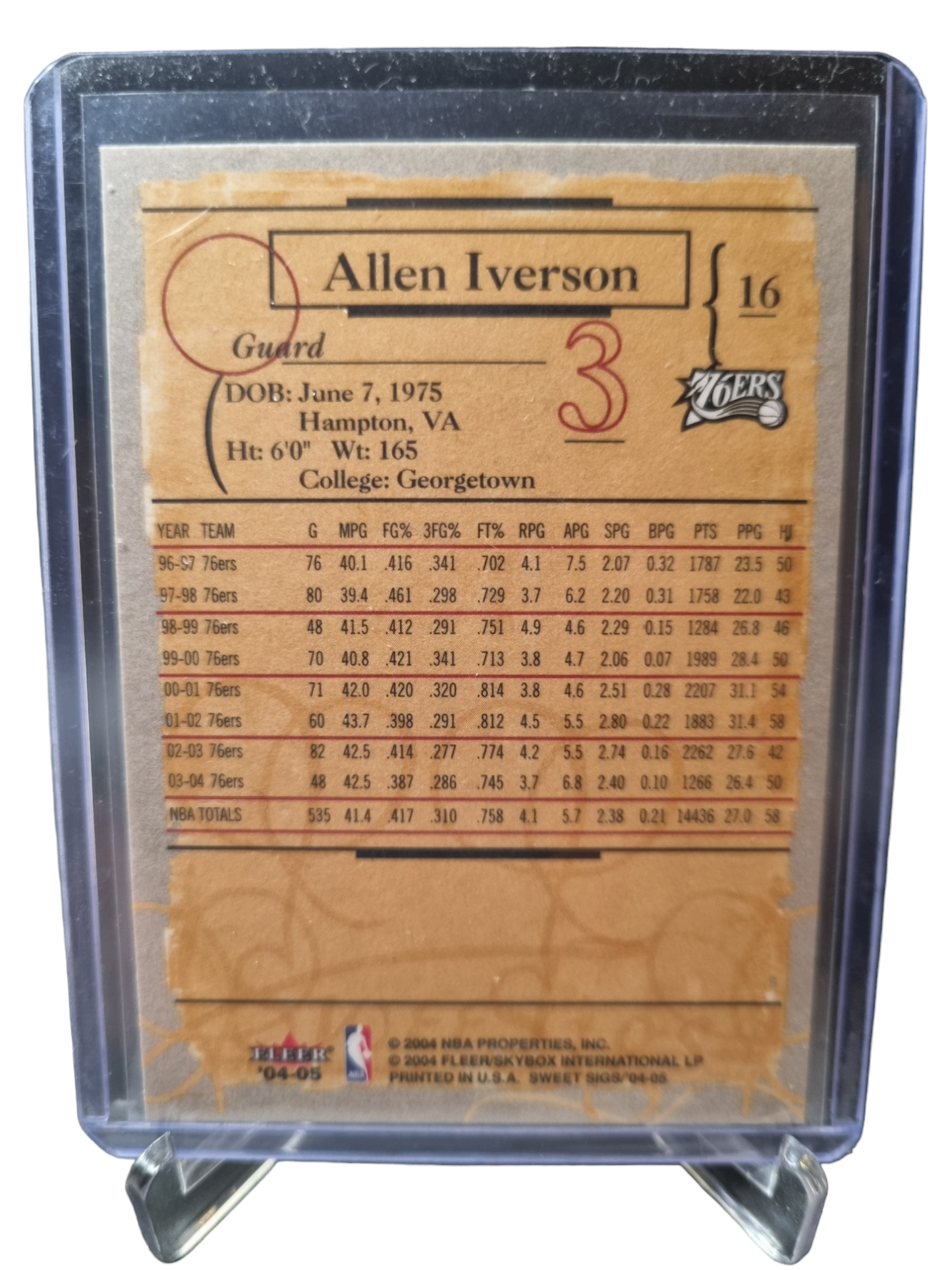 2004 Fleer #16 Allen Iverson Sweet Sigs