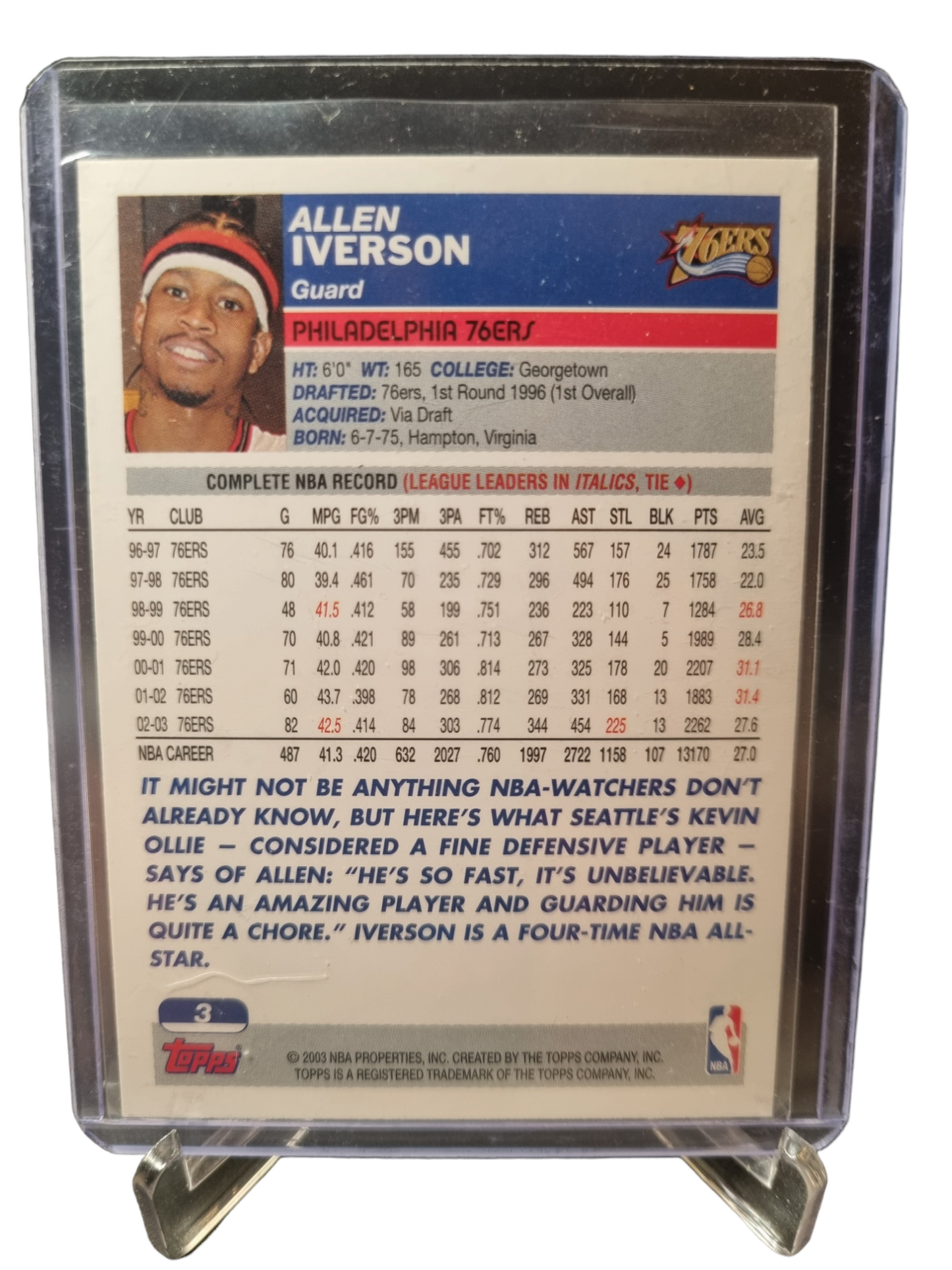 2003-04 Topps #3 Allen Iverson