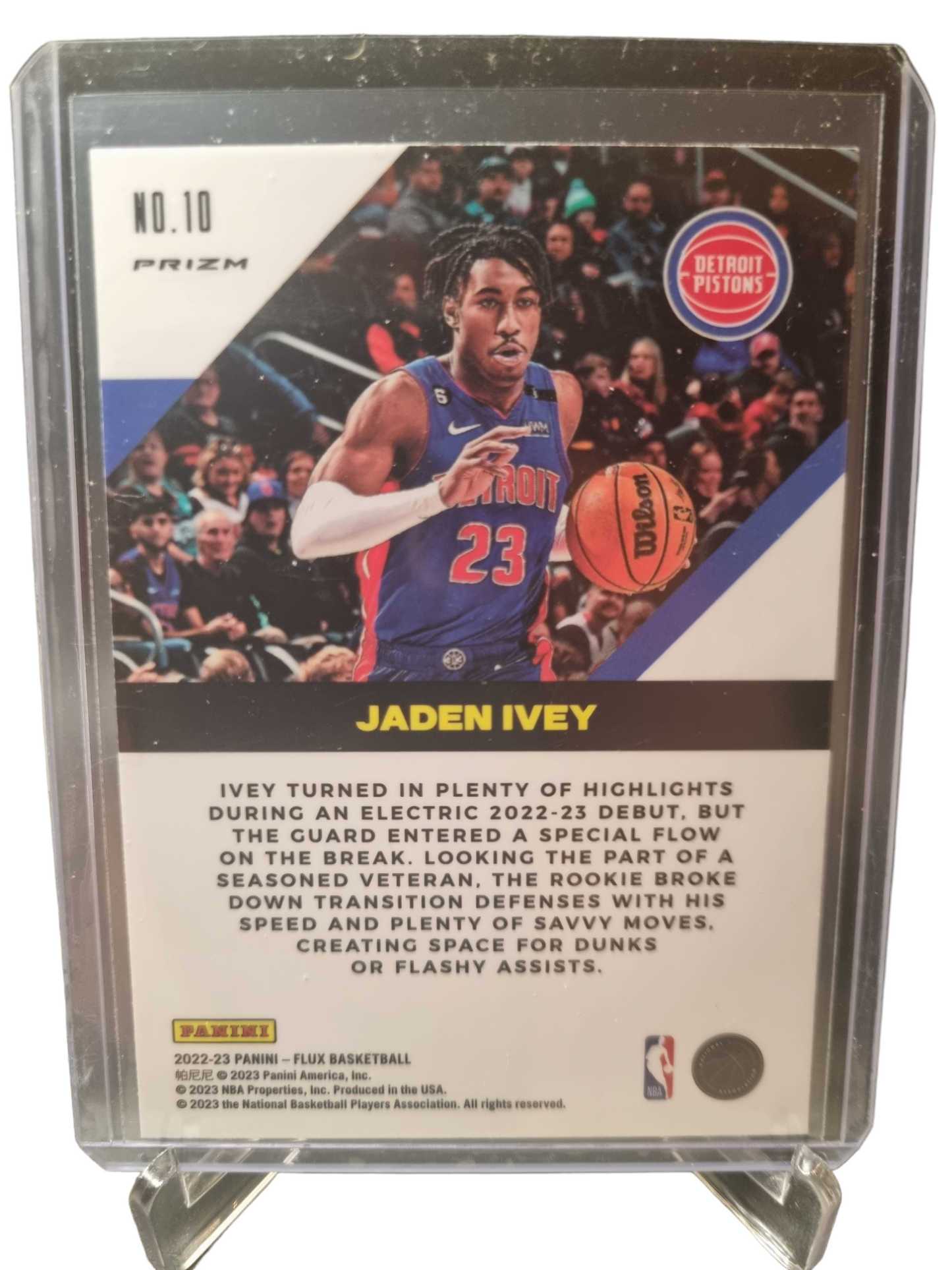 2022-23 Panini Flux #10 Jaden Ivey Rookie Card Flow Motion Silver Prizm