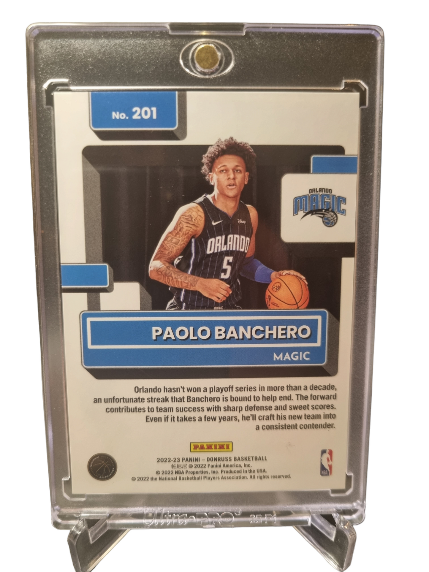 2022-23 Panini Donruss Rated Rookie #201 Paolo Banchero Rookie Card Silver Laser 145/149