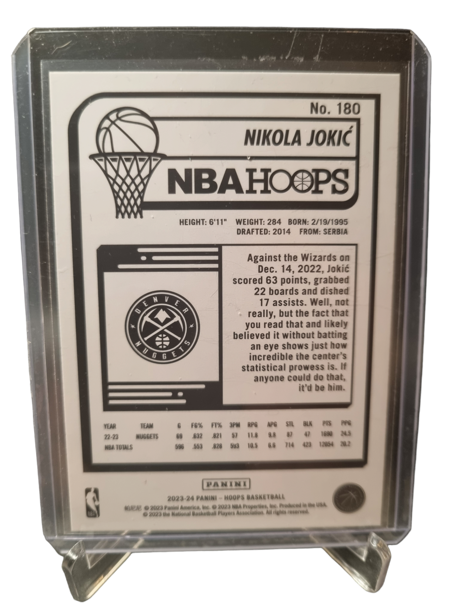 2023-24 Panini Hoops #180 Nikola Jokic Purple