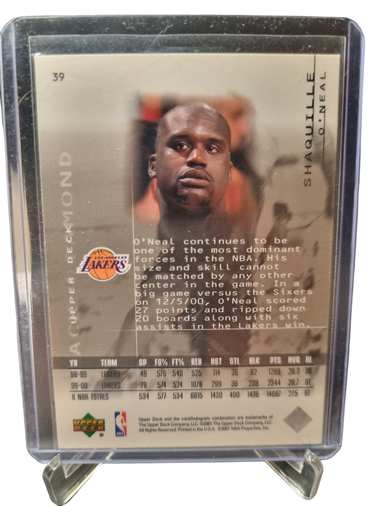 2001 Upper Deck #39 Shaquille O'Neal Black Diamond