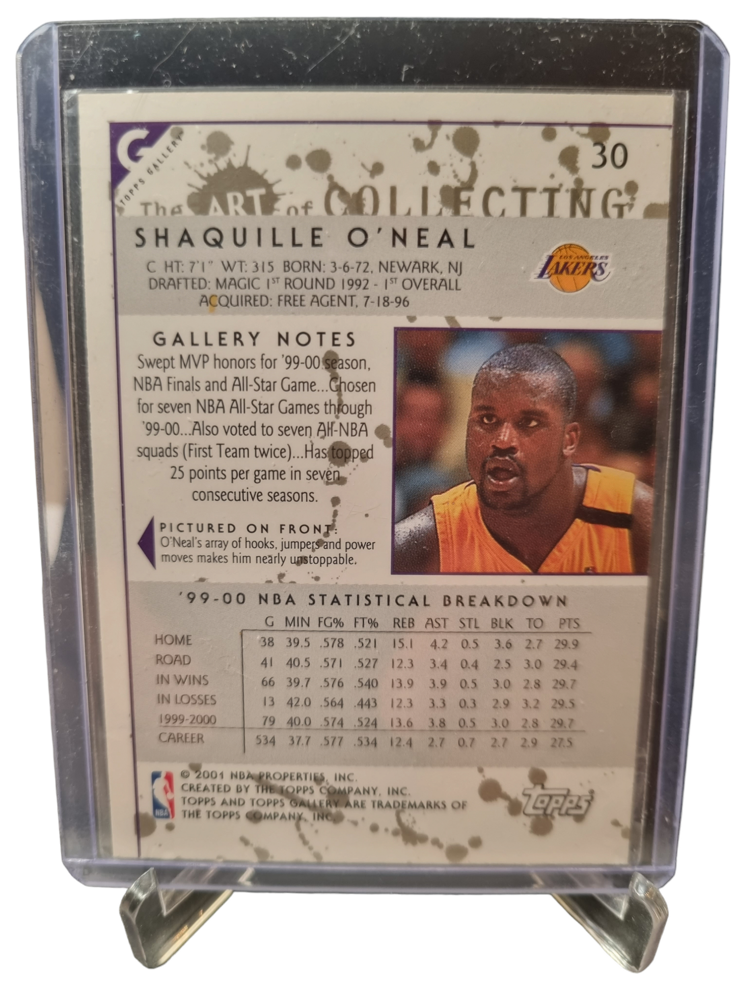 2001 Topps #30 Shaquille O'Neal Topps Gallery