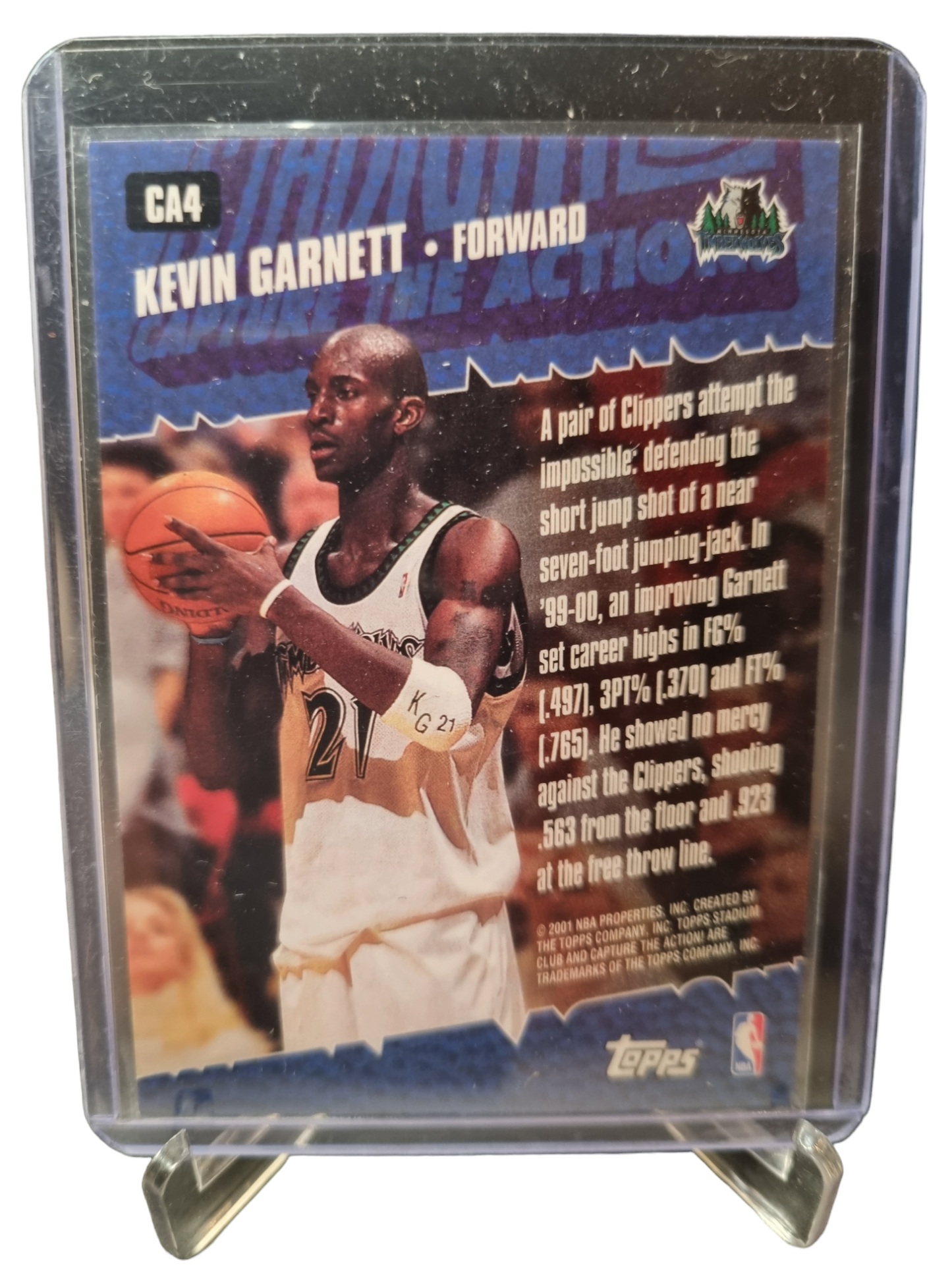 2001 Topps #CA4 Kevin Garnett Capture The Action