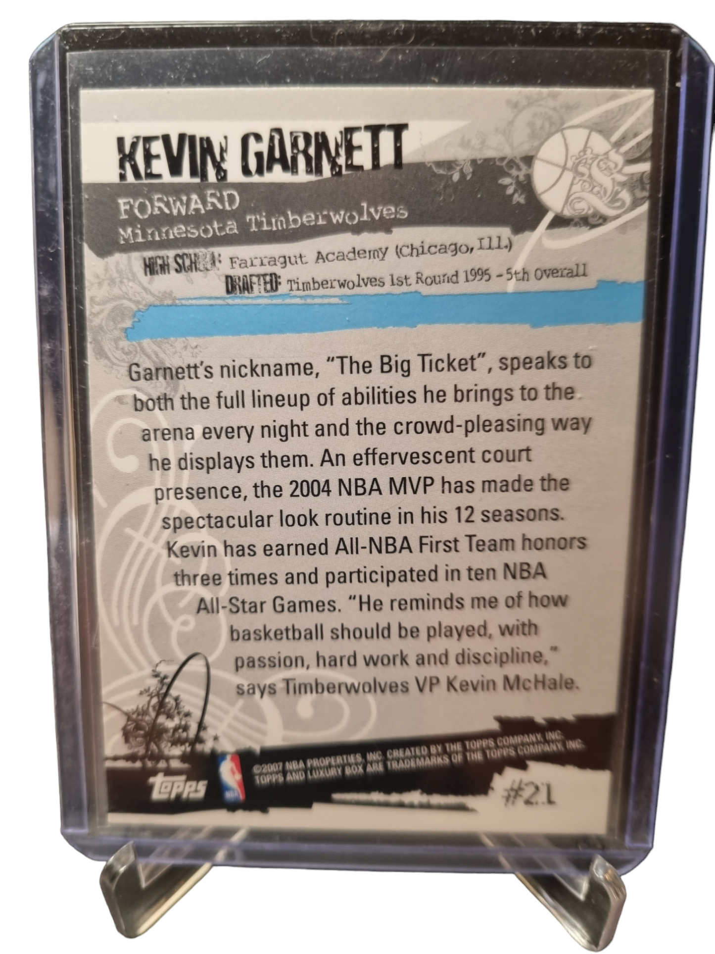 2007 Topps #21 Kevin Garnett Luxury Box