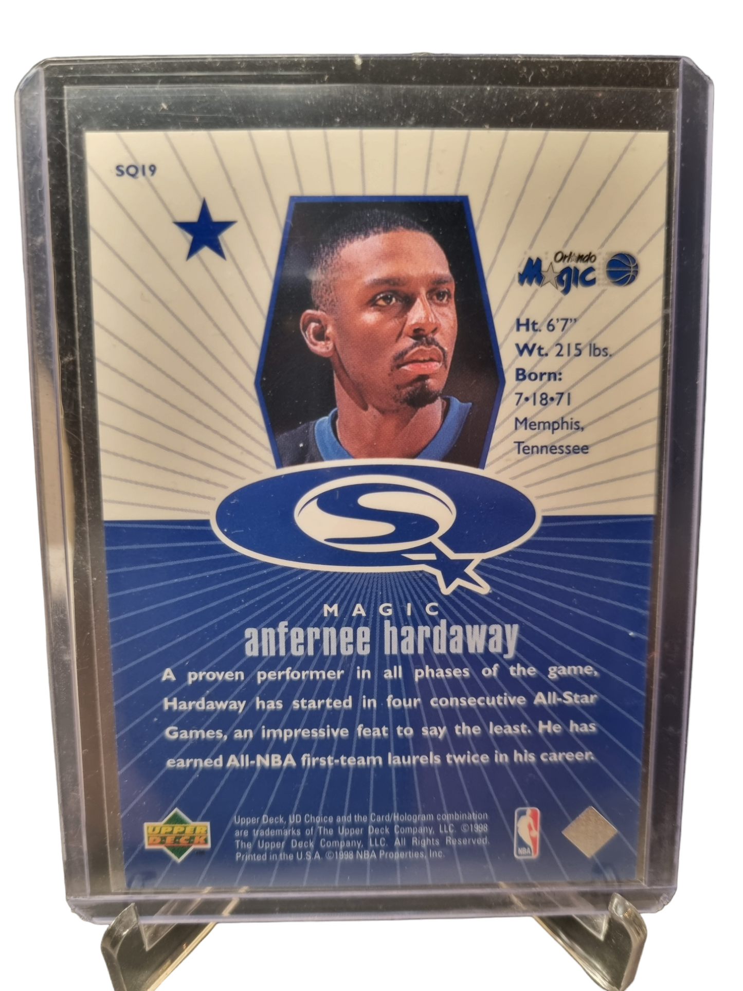 1998 Upper Deck #SQ19 Anfernee Hardaway Star Quest