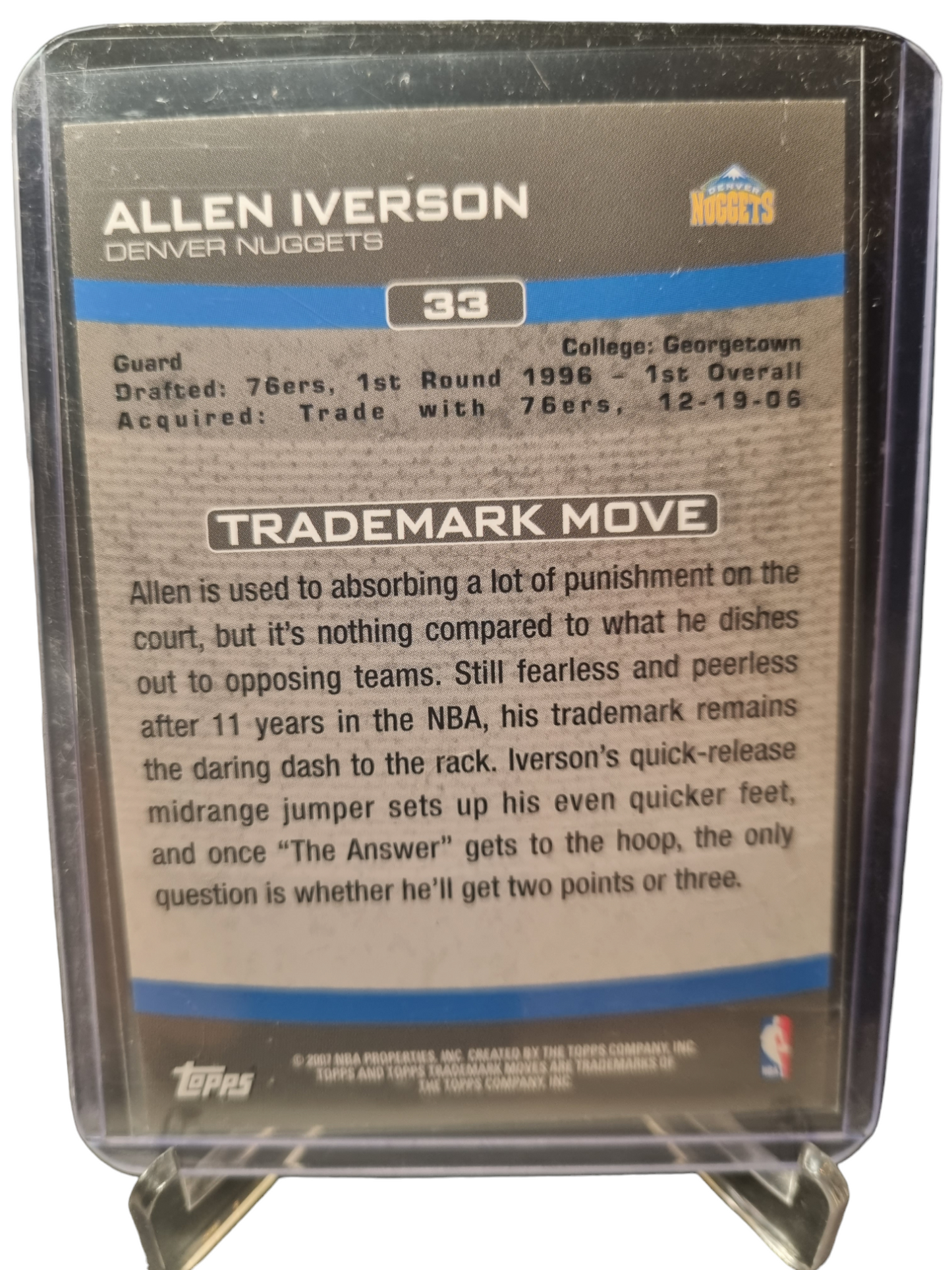 2007 Topps #33 Allen Iverson Trademark Moves