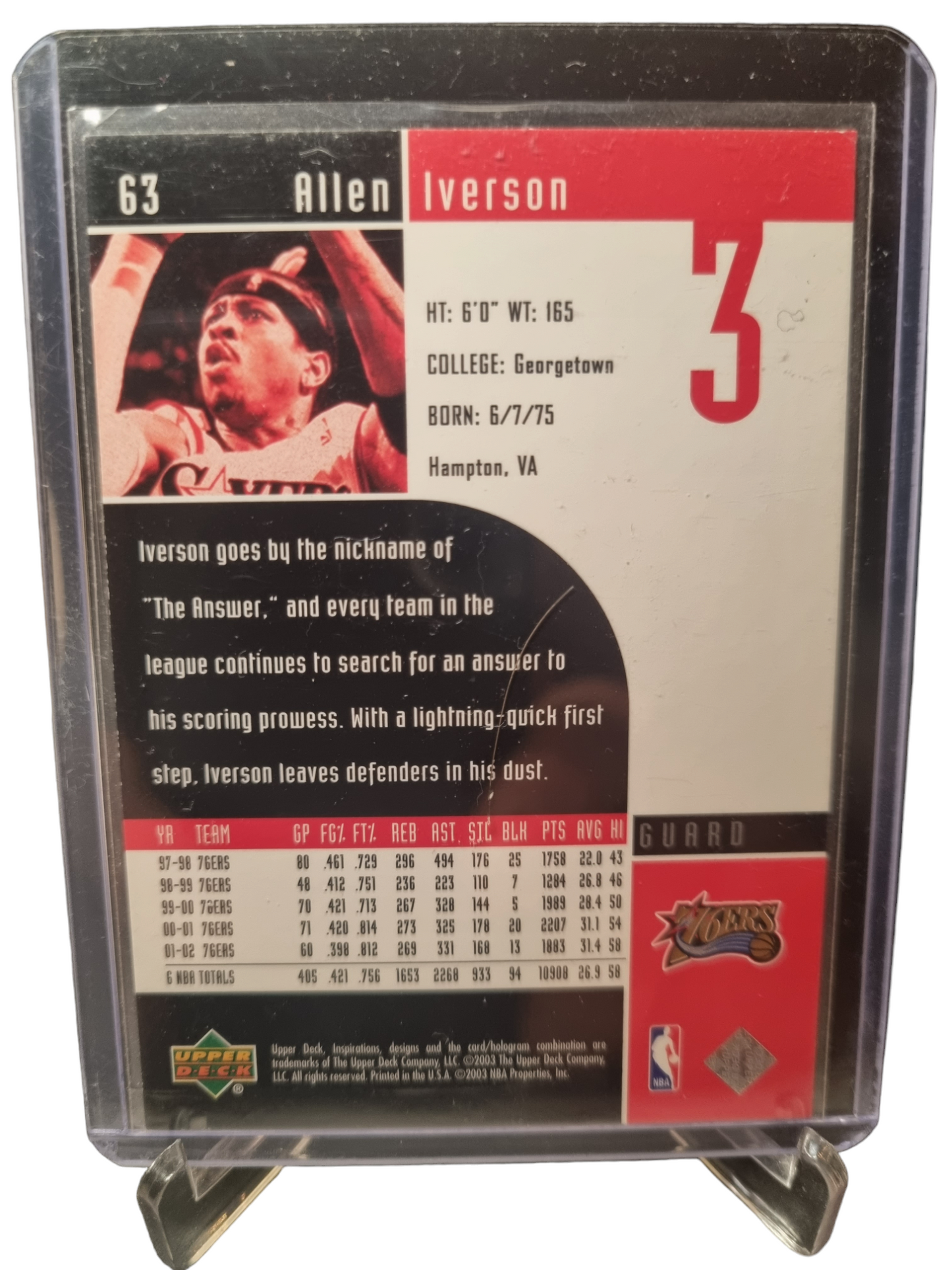 2003 Upper Deck #63 Allen Iverson Inspirations