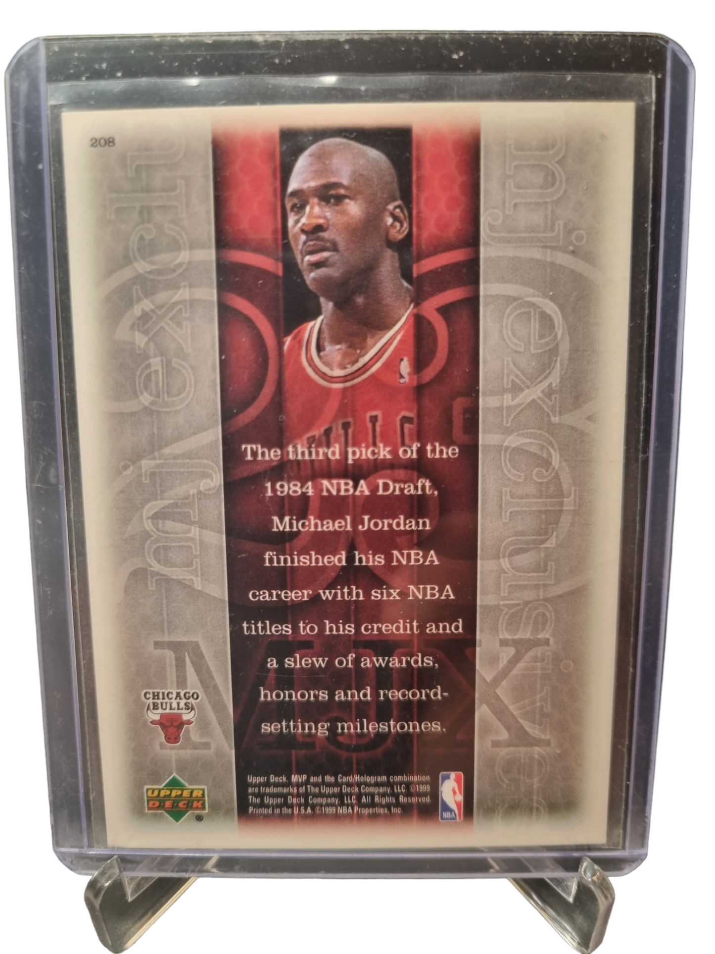 1999 Upper Deck MVP #208 Michael Jordan MJ Exclusives Six Time NBA Champion