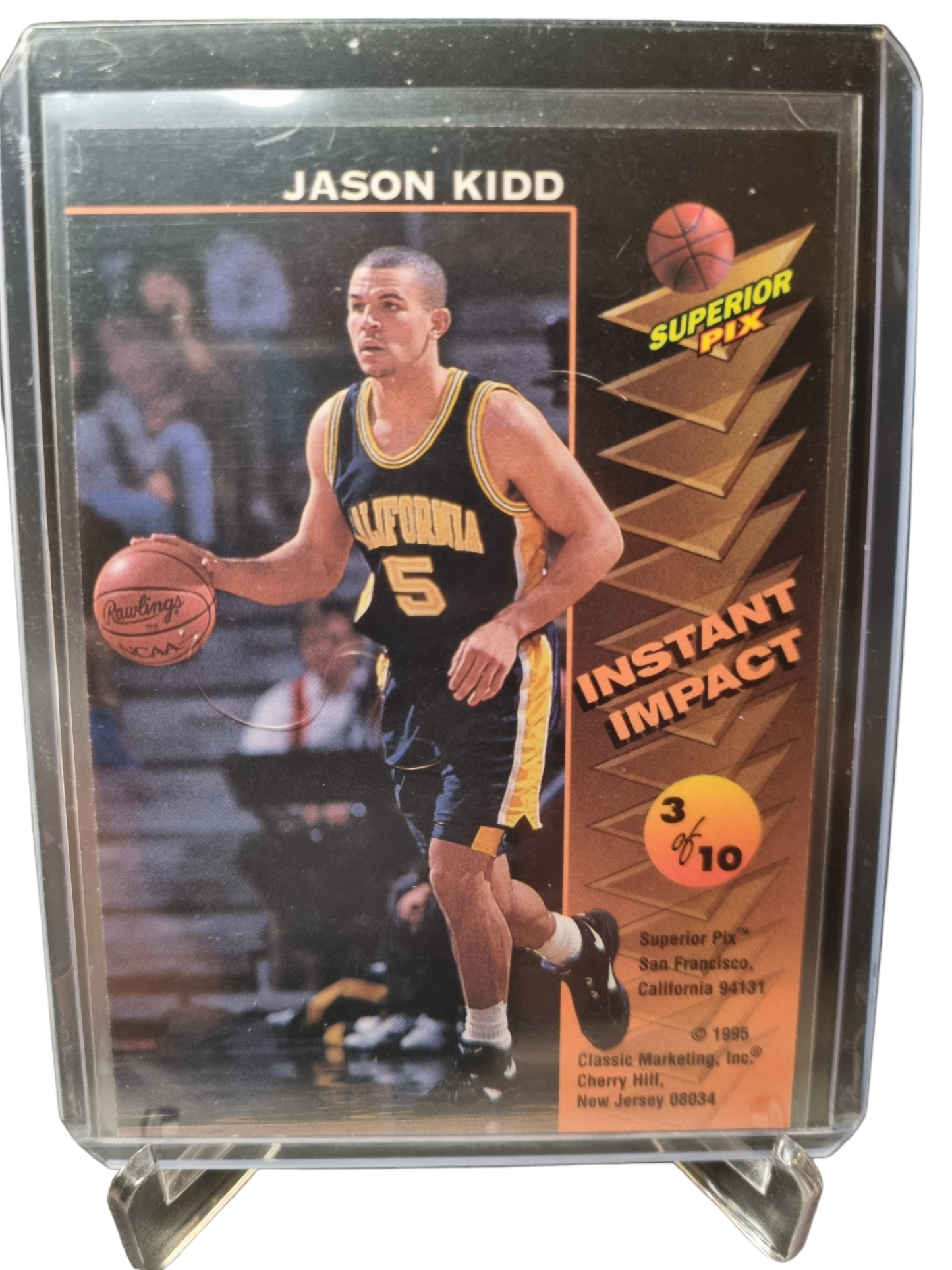 1995 Classic #3 of 10 Jason Kidd Rookie Card Superior Pix Instant Impact