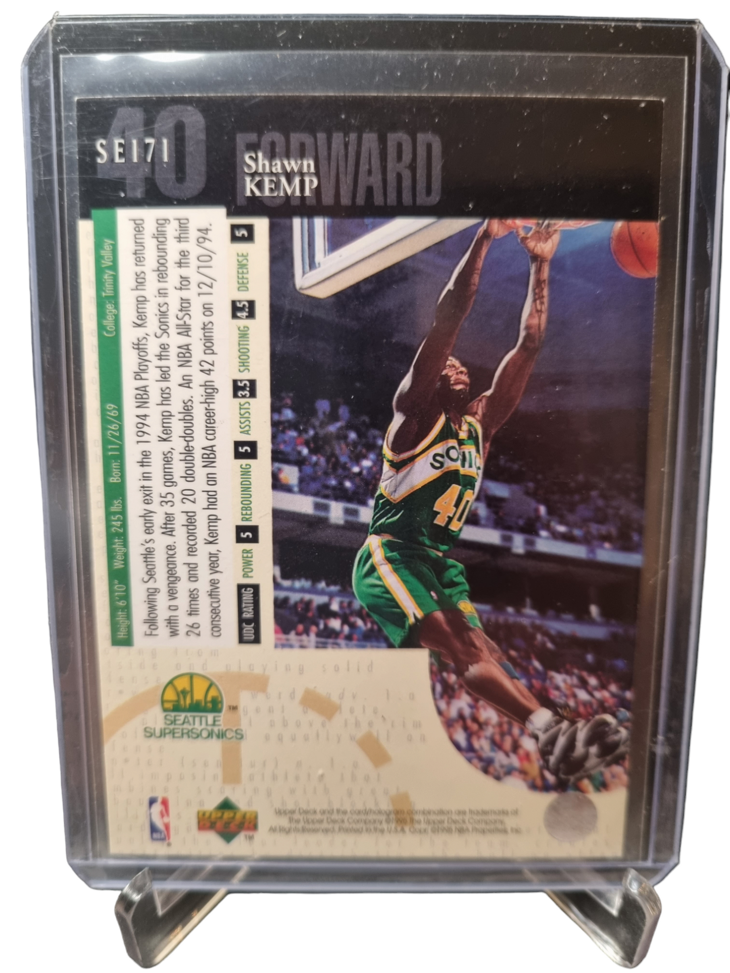 1995 Upper Deck #SE171 Shawn Kemp Forward