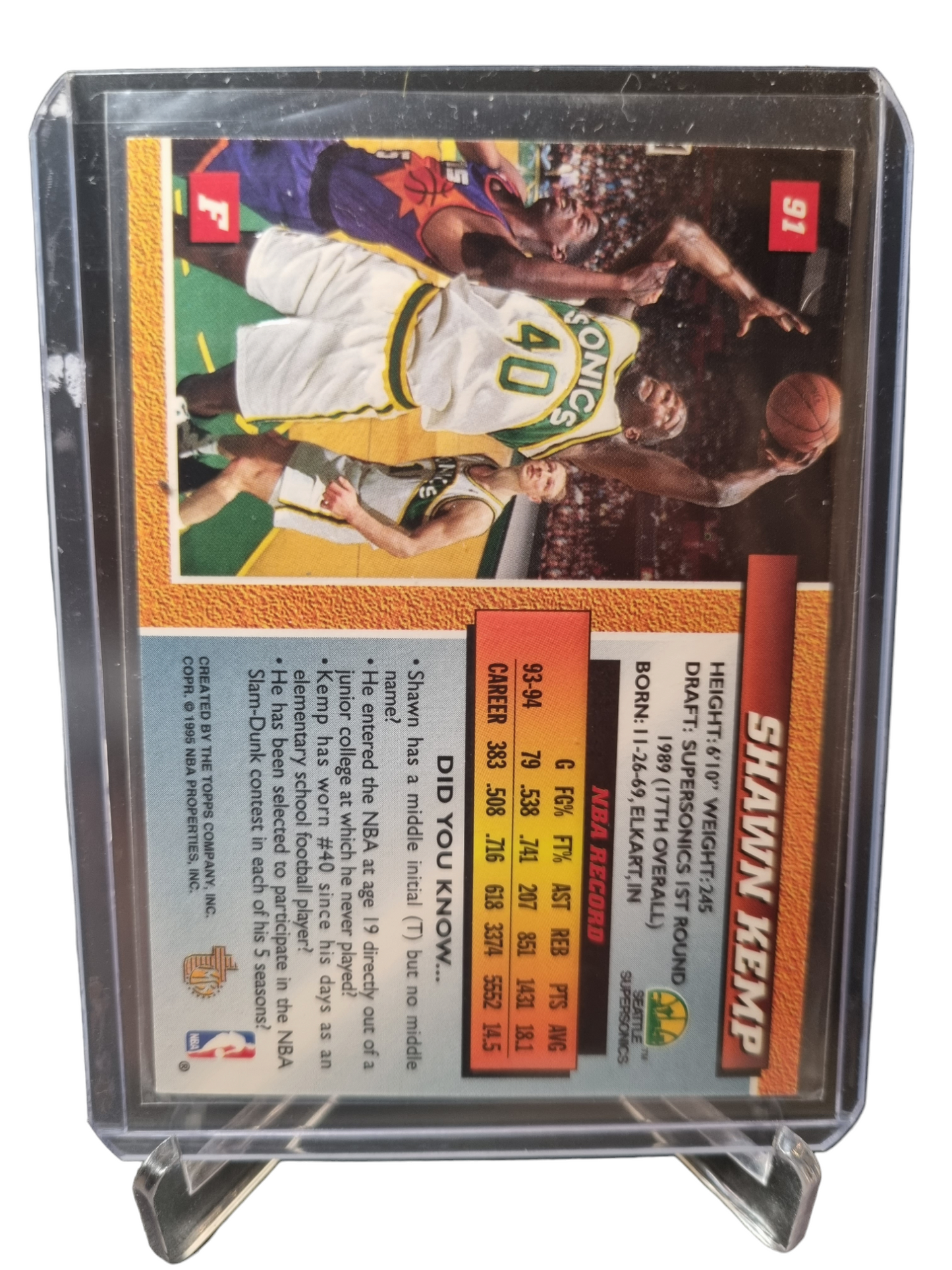 1995 Topps #91 Shawn Kemp TMB