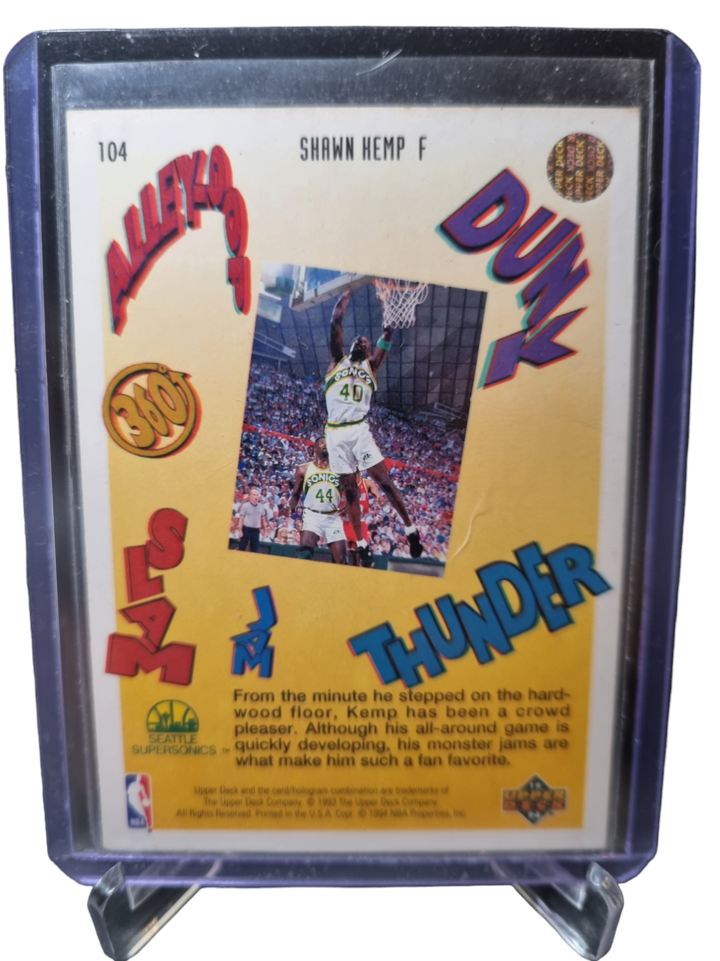 1993 Upper Deck #104 Shawn Kemp 3-D Jam