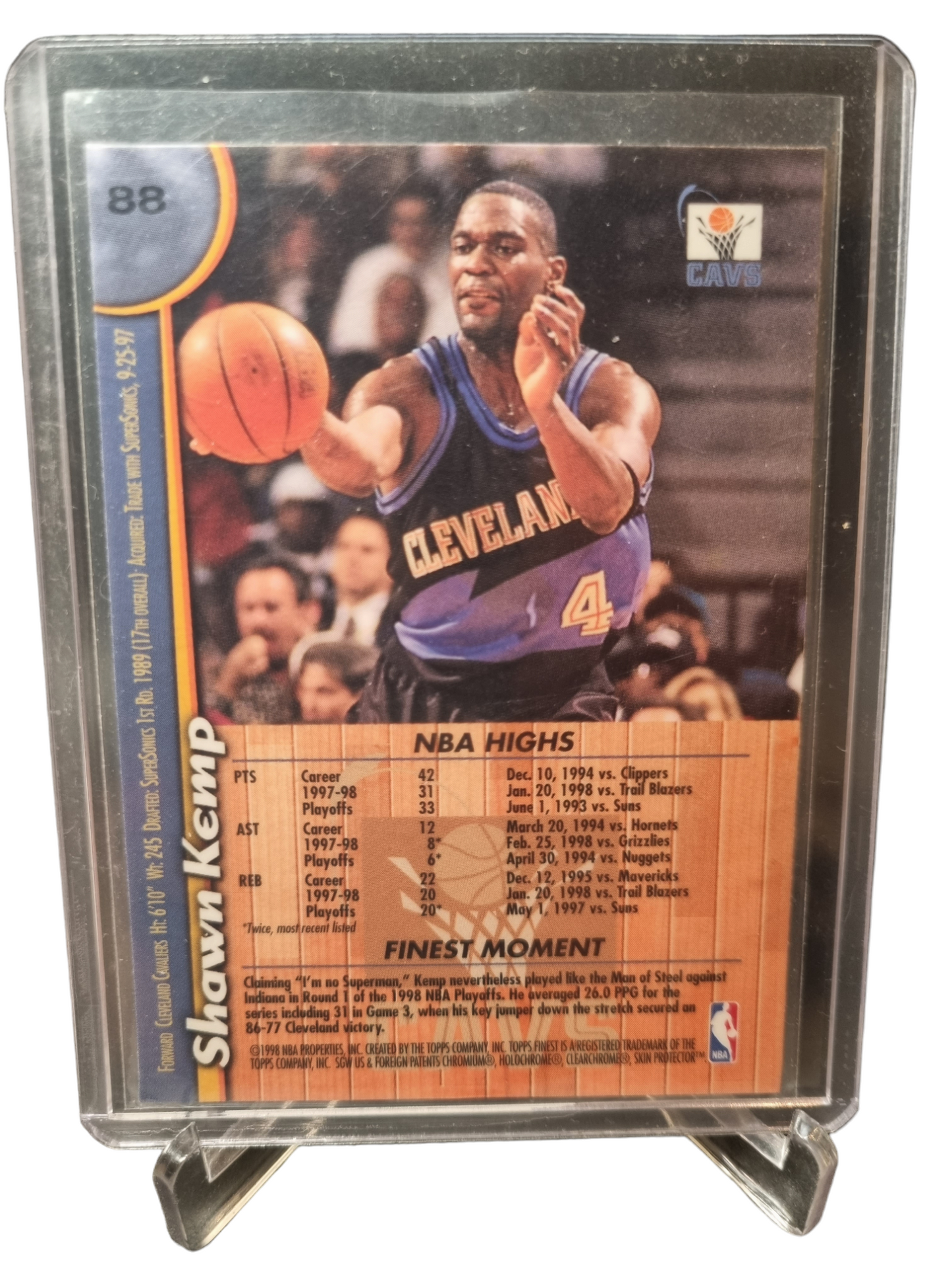 1998 Topps Finest #88 Shawn Kemp